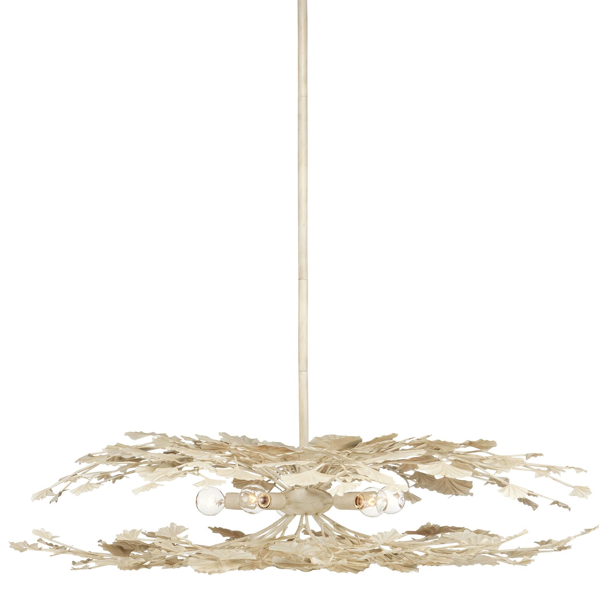 Maidenhair 39 Inch 5 Light Semi Flush Mount by Currey and Company