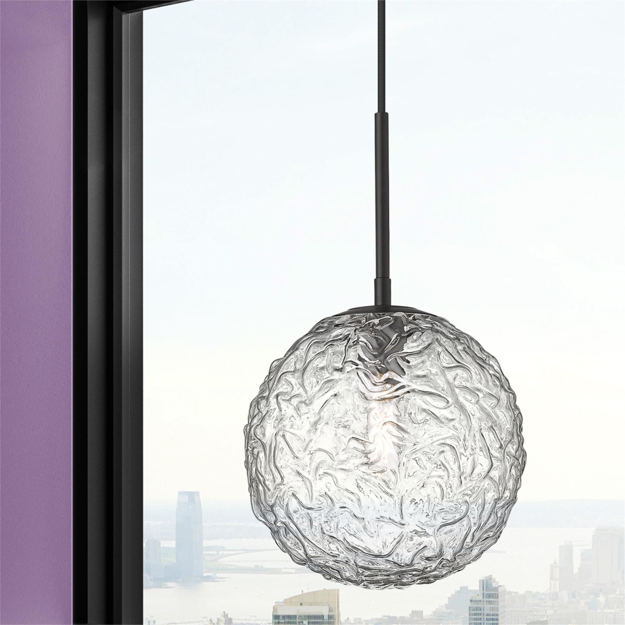Shown in Matte Black finish and Clear shade