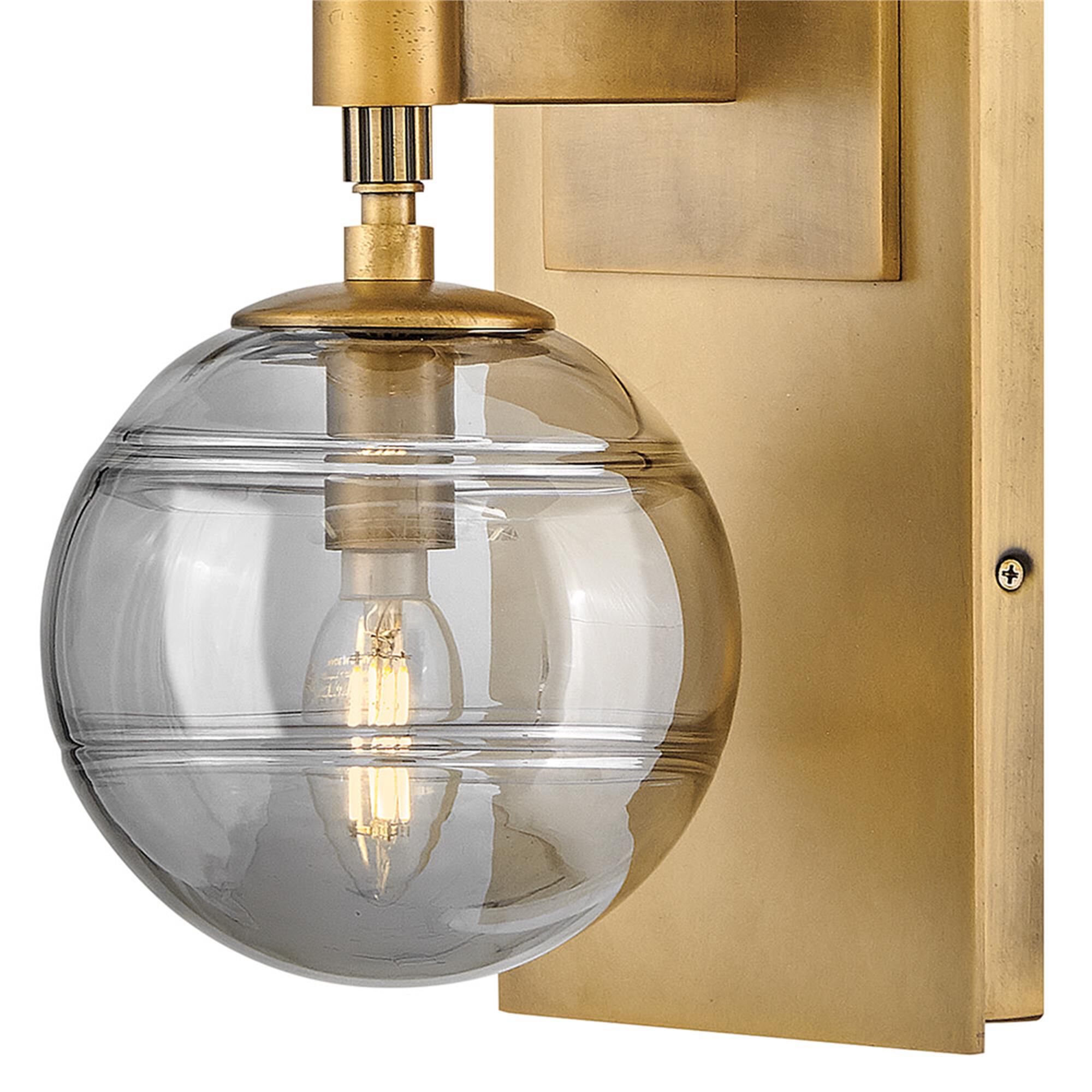 Shown in Heritage Brass finish and Multi-Colored Swirl glass