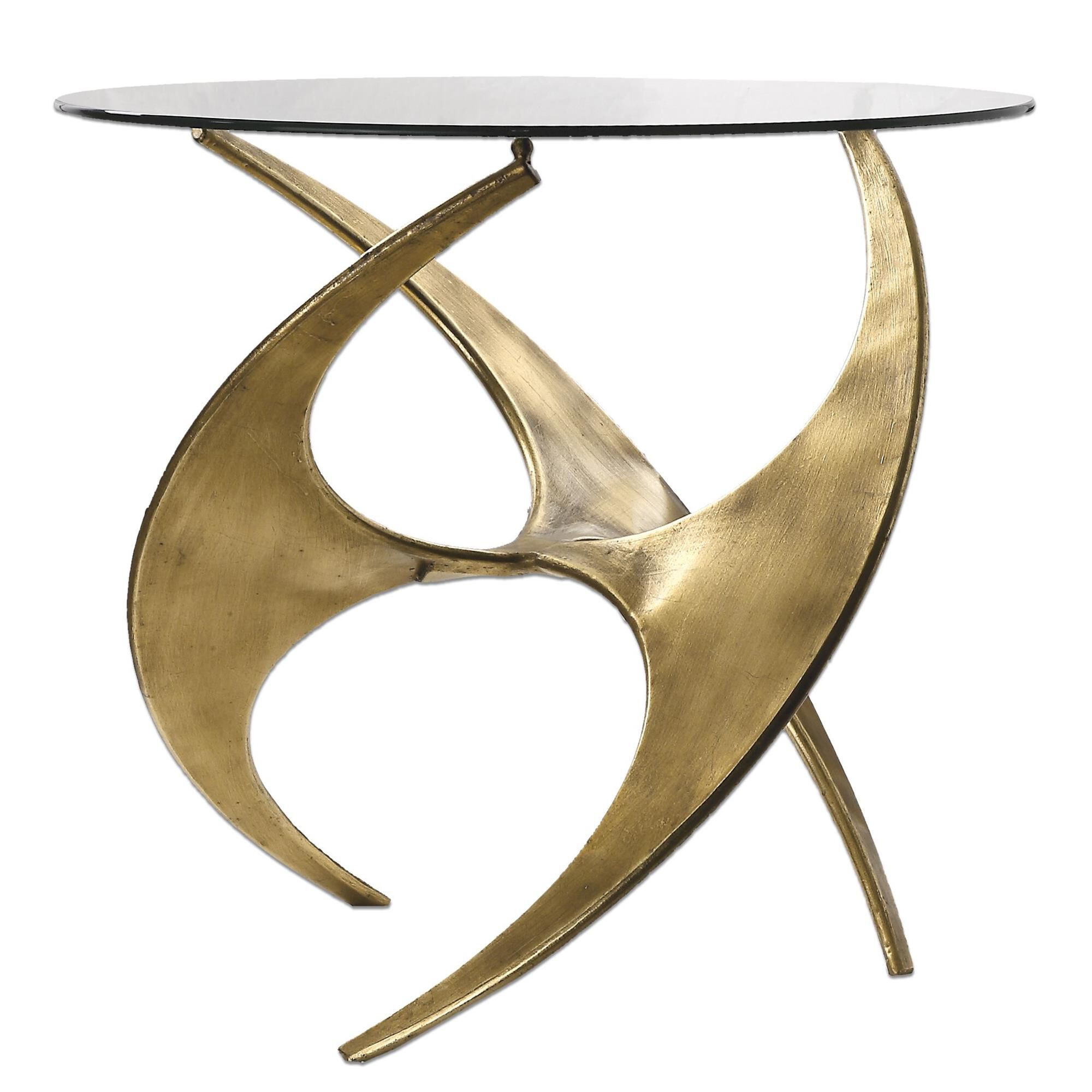 Shown in Antique Gold finish and Tempered glass
