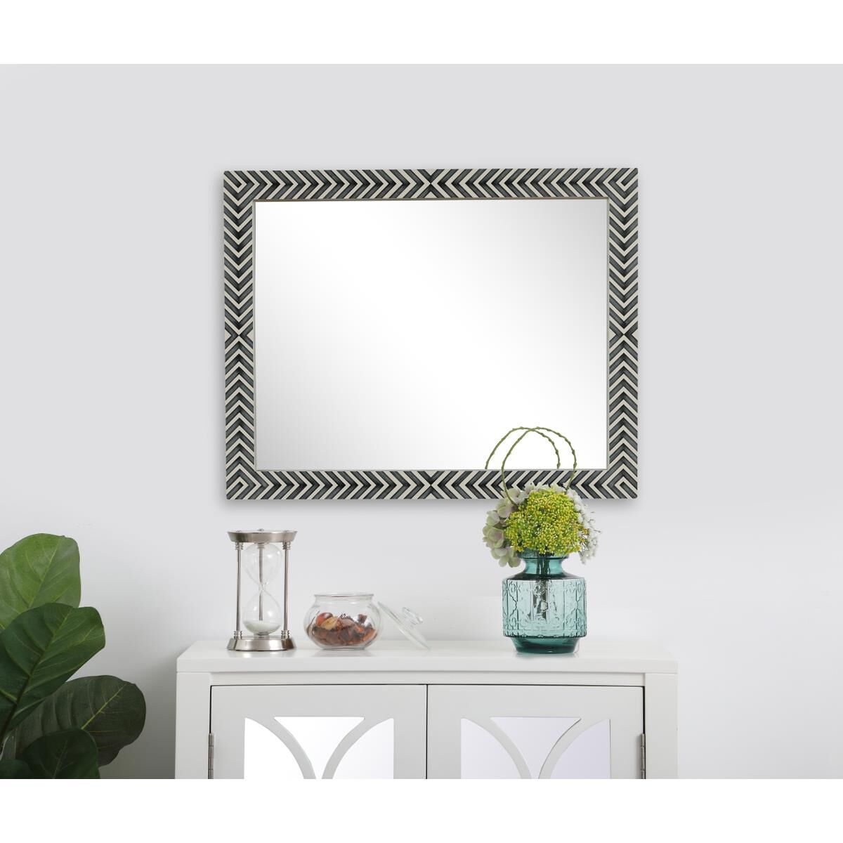 Rectangular mirror 40x32 inch in chevron Wall Mirror by Elegant Decor