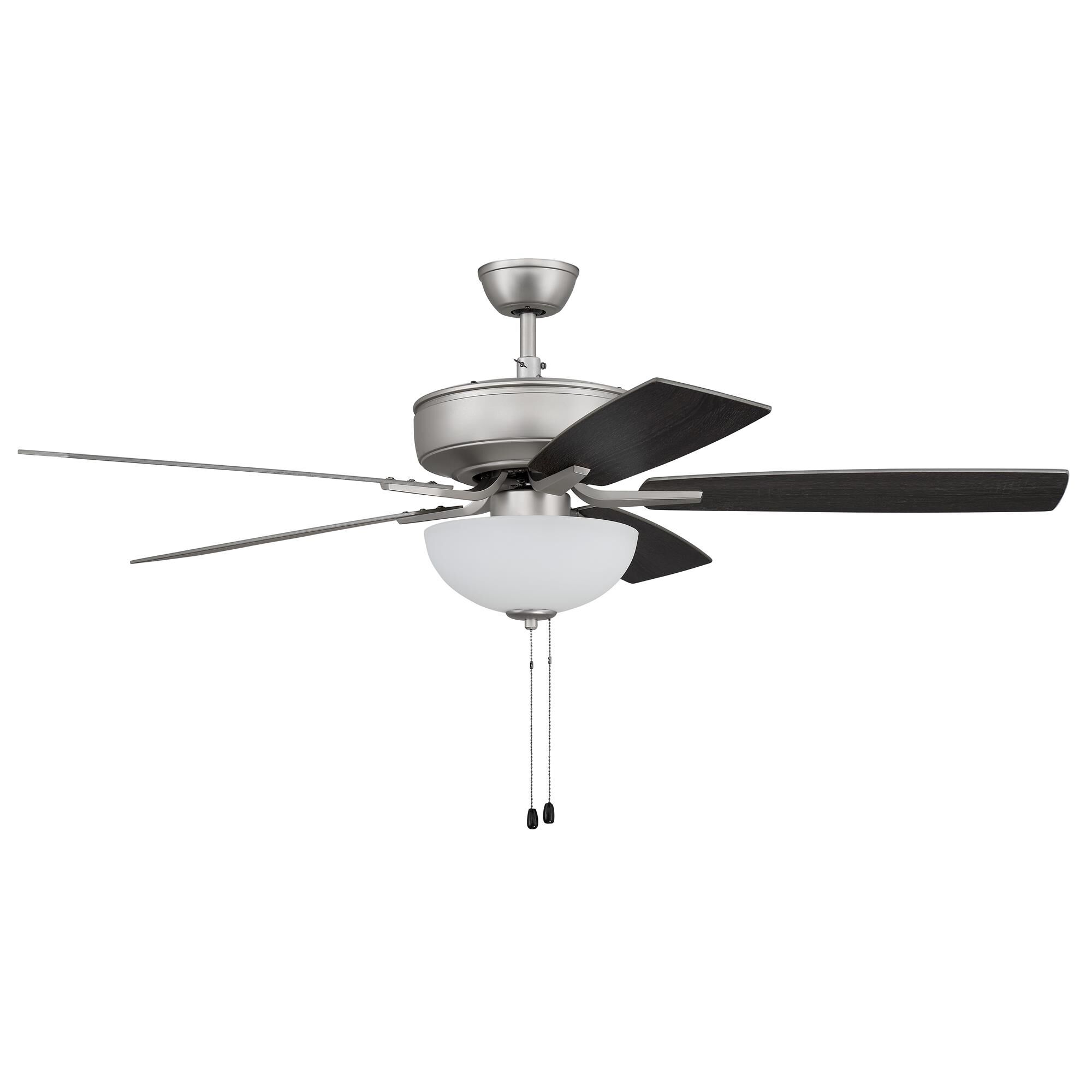 Shown in Brushed Satin Nickel finish and White Frost glass and Yes shade