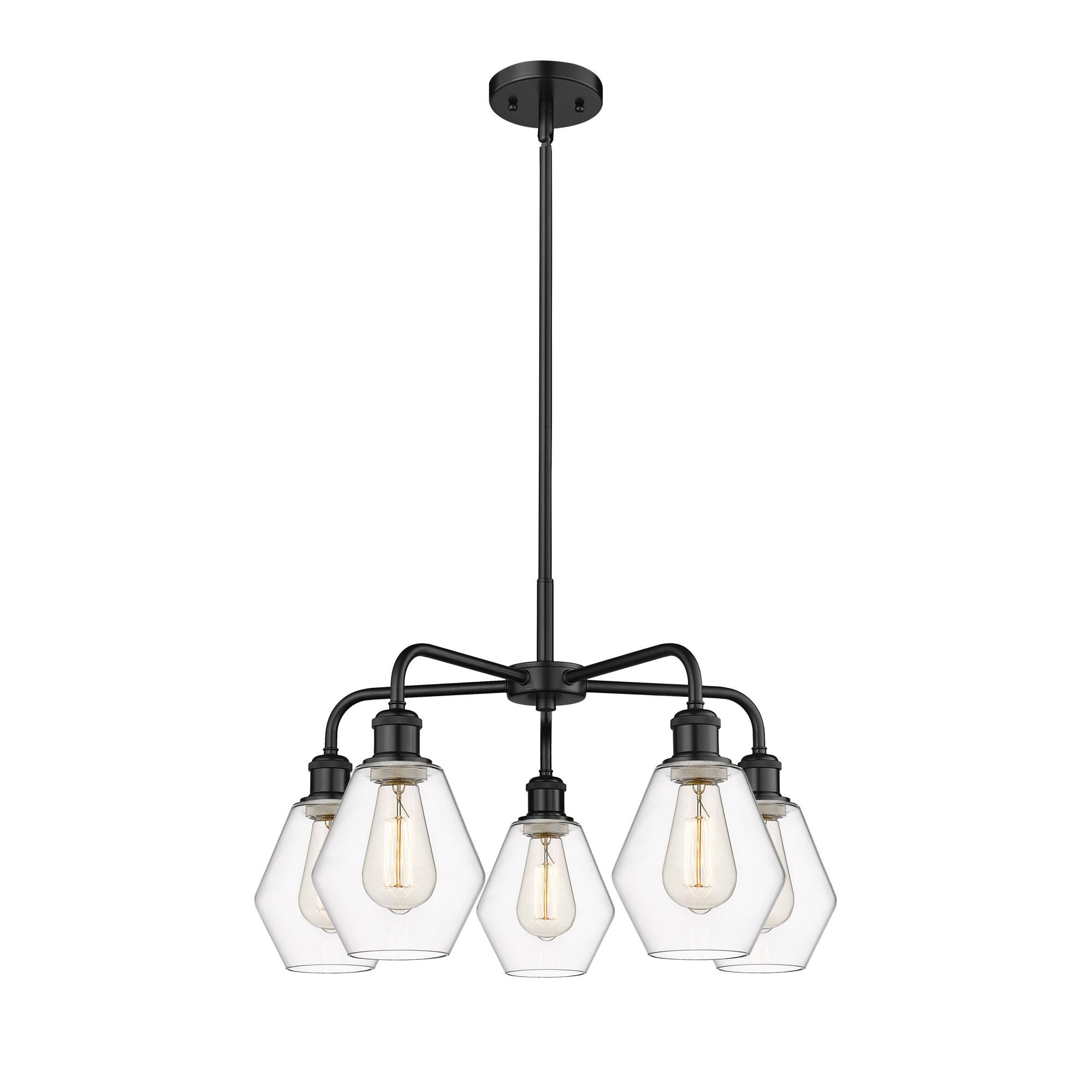 Shown in Matte Black finish and Clear glass