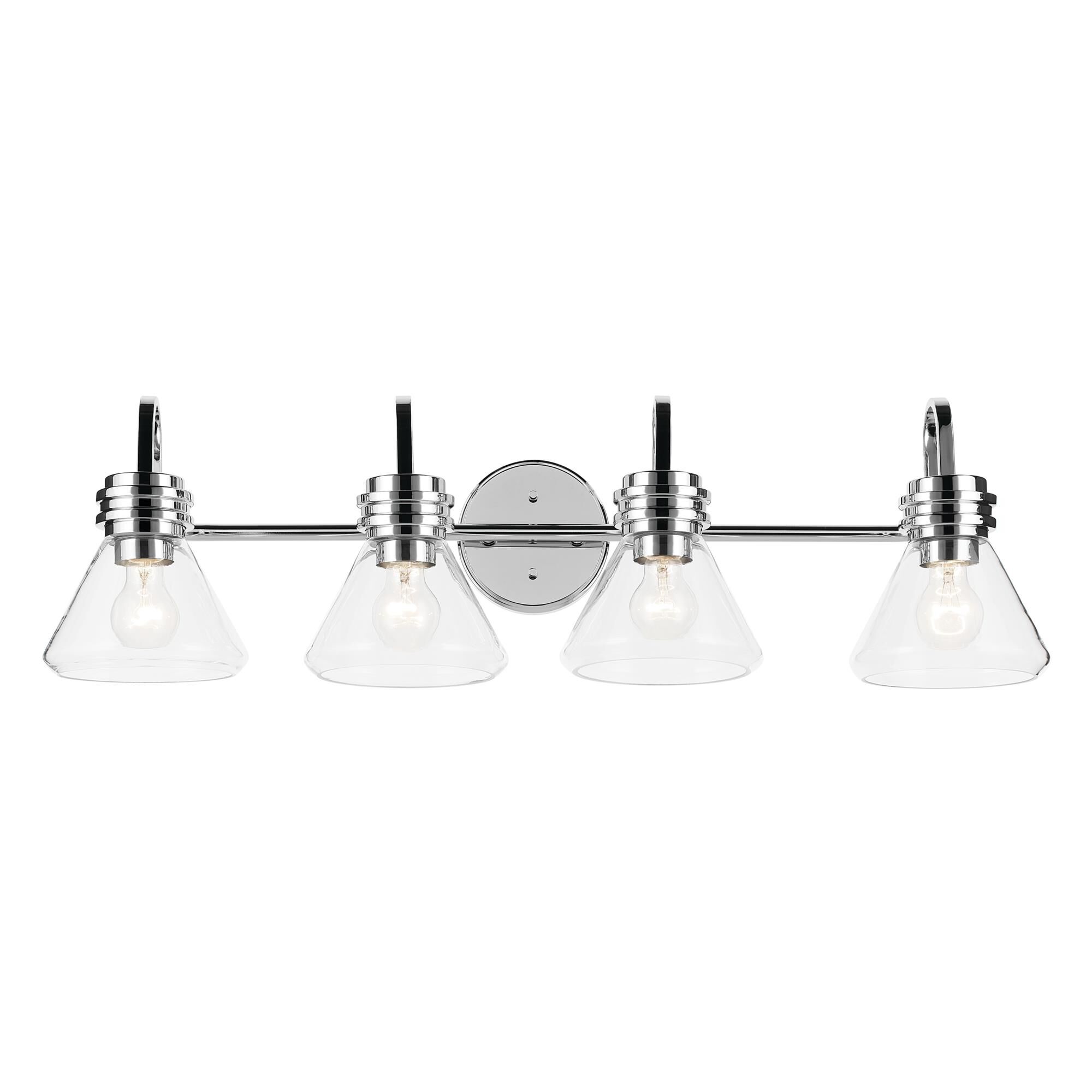 Shown in Chrome finish and Clear glass