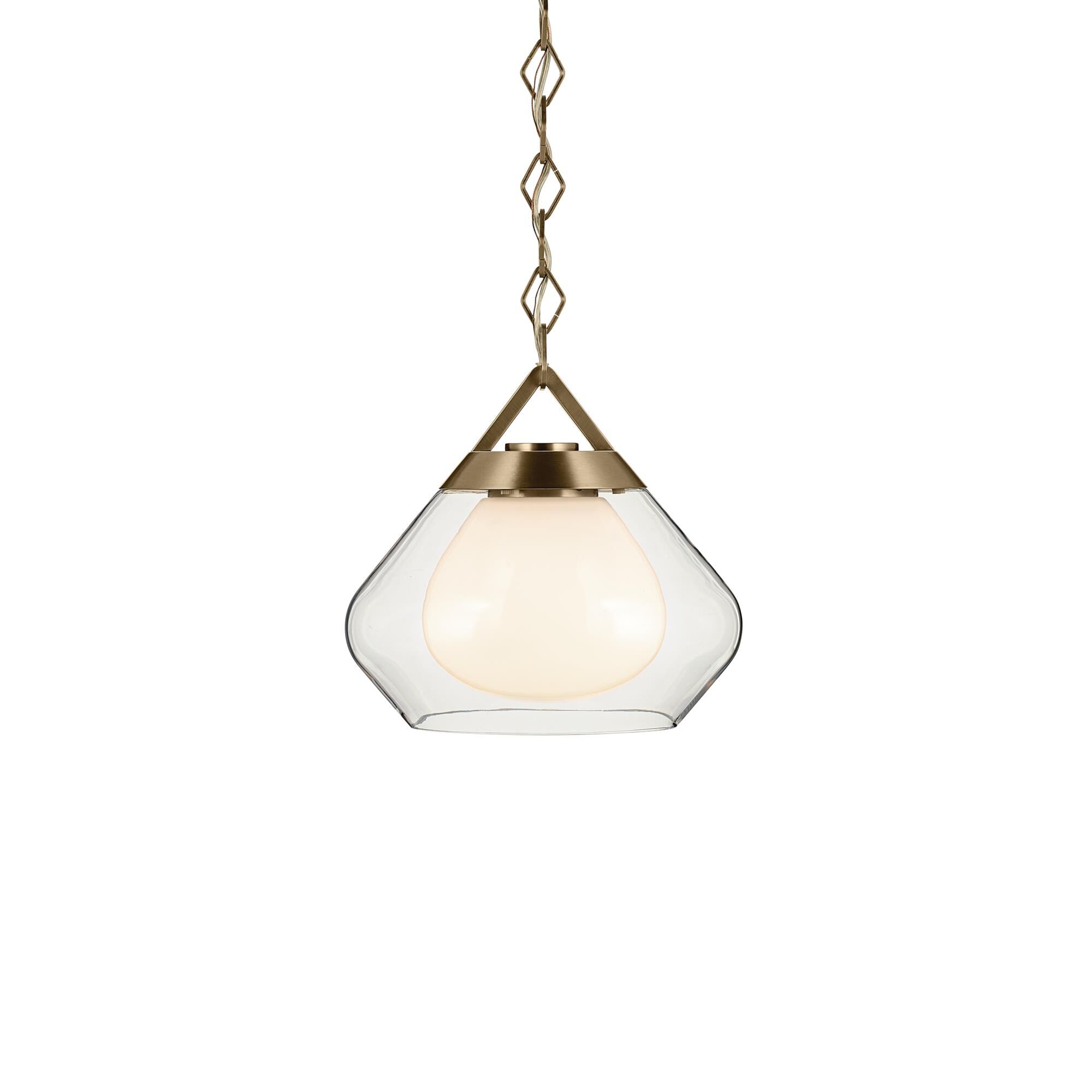 Shown in Champagne Bronze finish and Clear Outer Glass with Opal Interior glass
