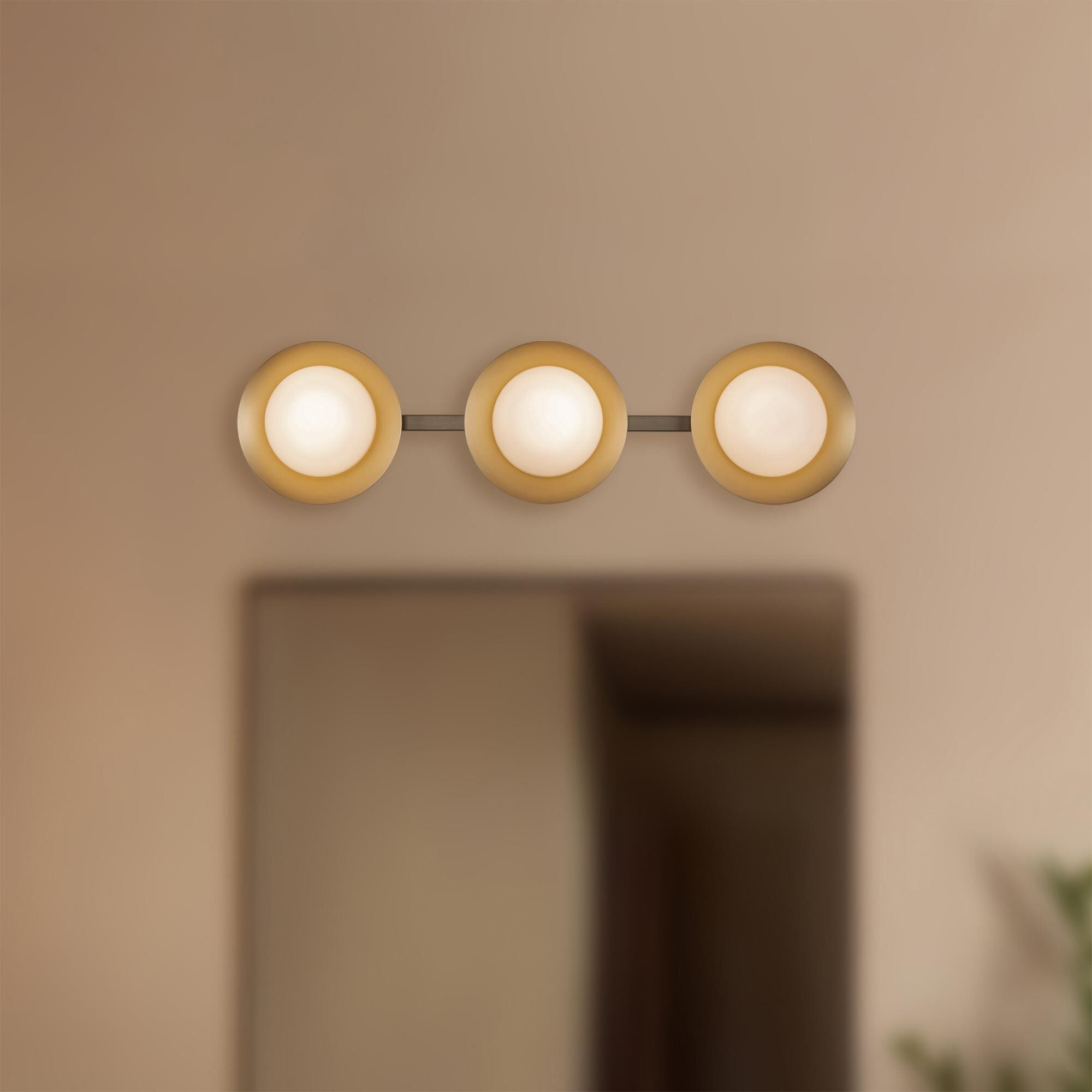 Shown in Brushed Gold finish and Opal glass