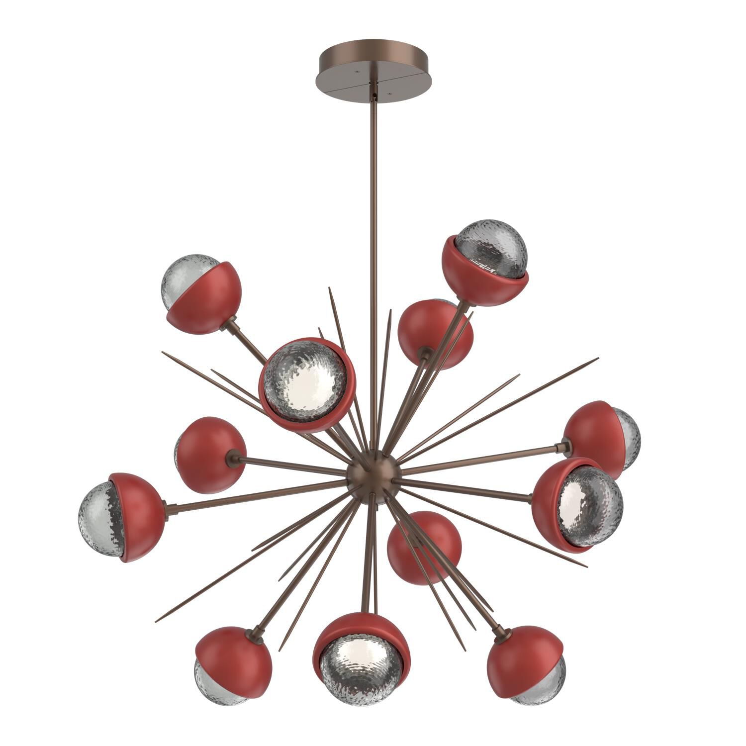 Shown in Burnished Bronze finish and Smoke glass and Cinnamon Red accent