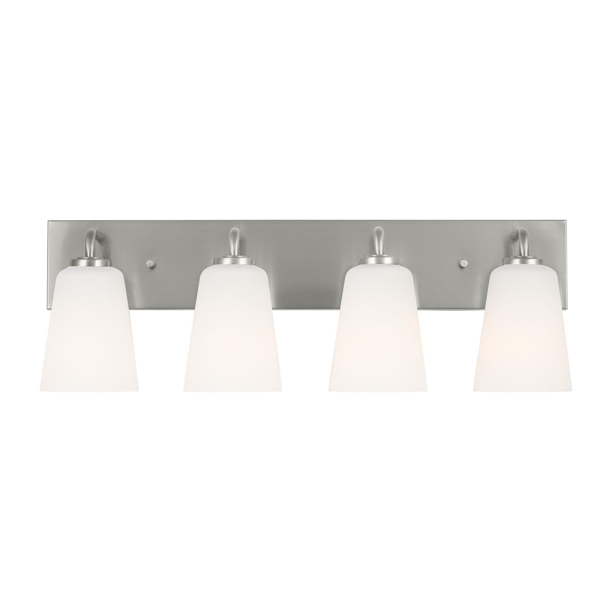 Shown in Brushed Nickel finish and Etched Painted White Inside glass