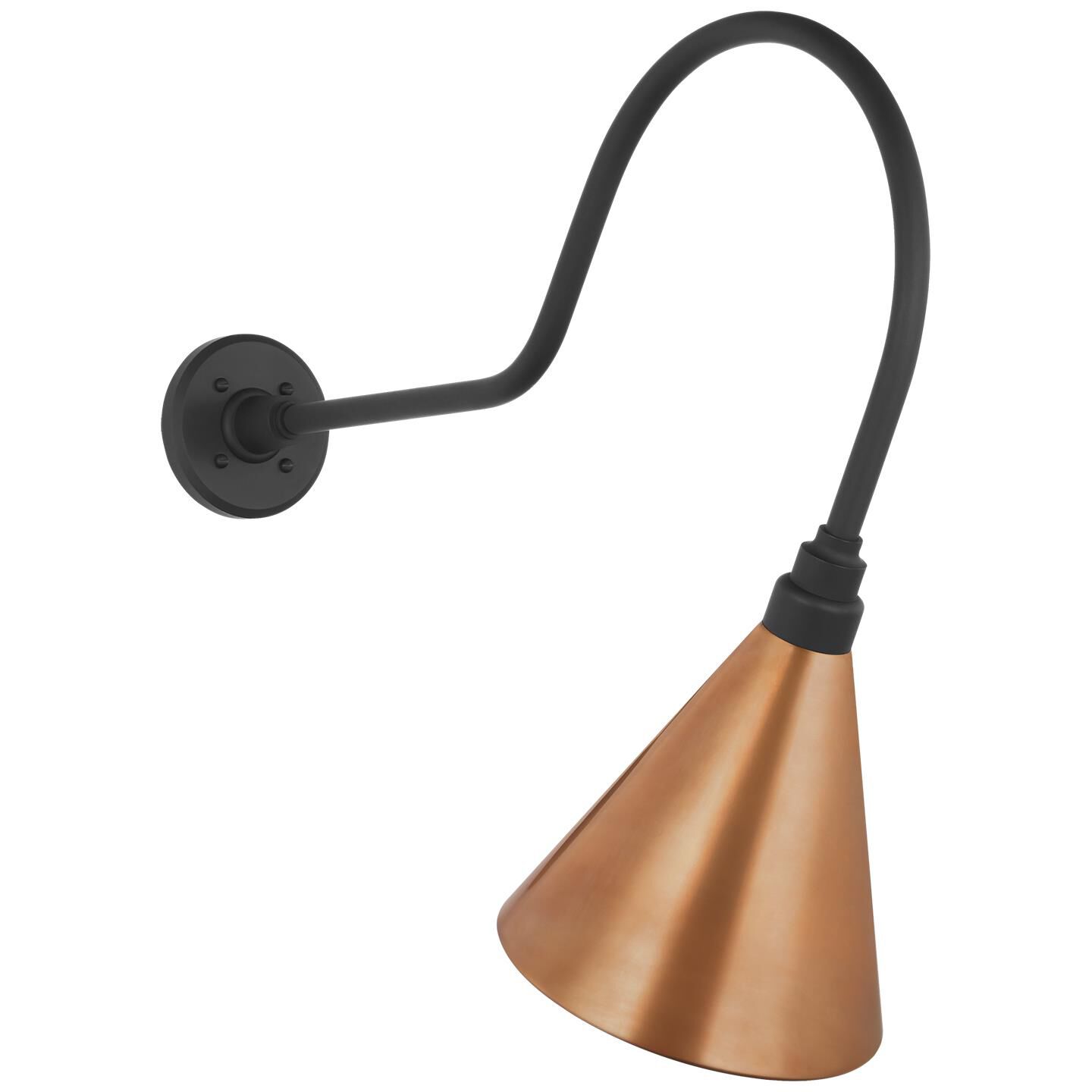 Shown in Matte Black finish and Copper shade