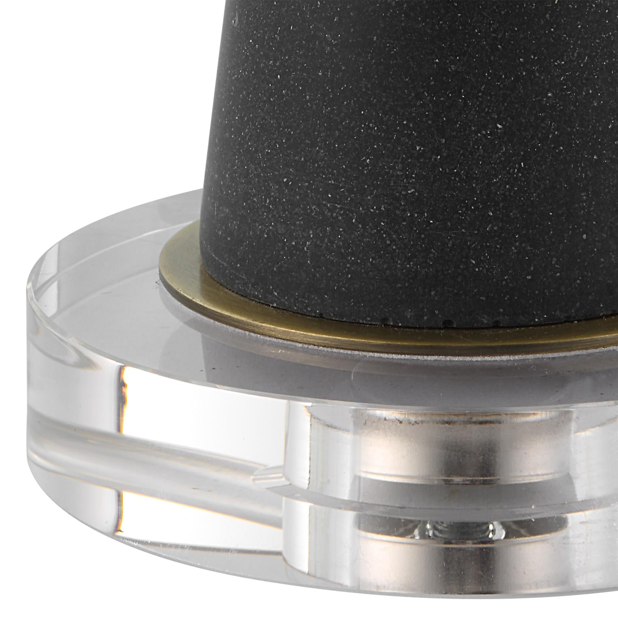 Shown in Brushed Brass finish and Round Hardback Drum shade