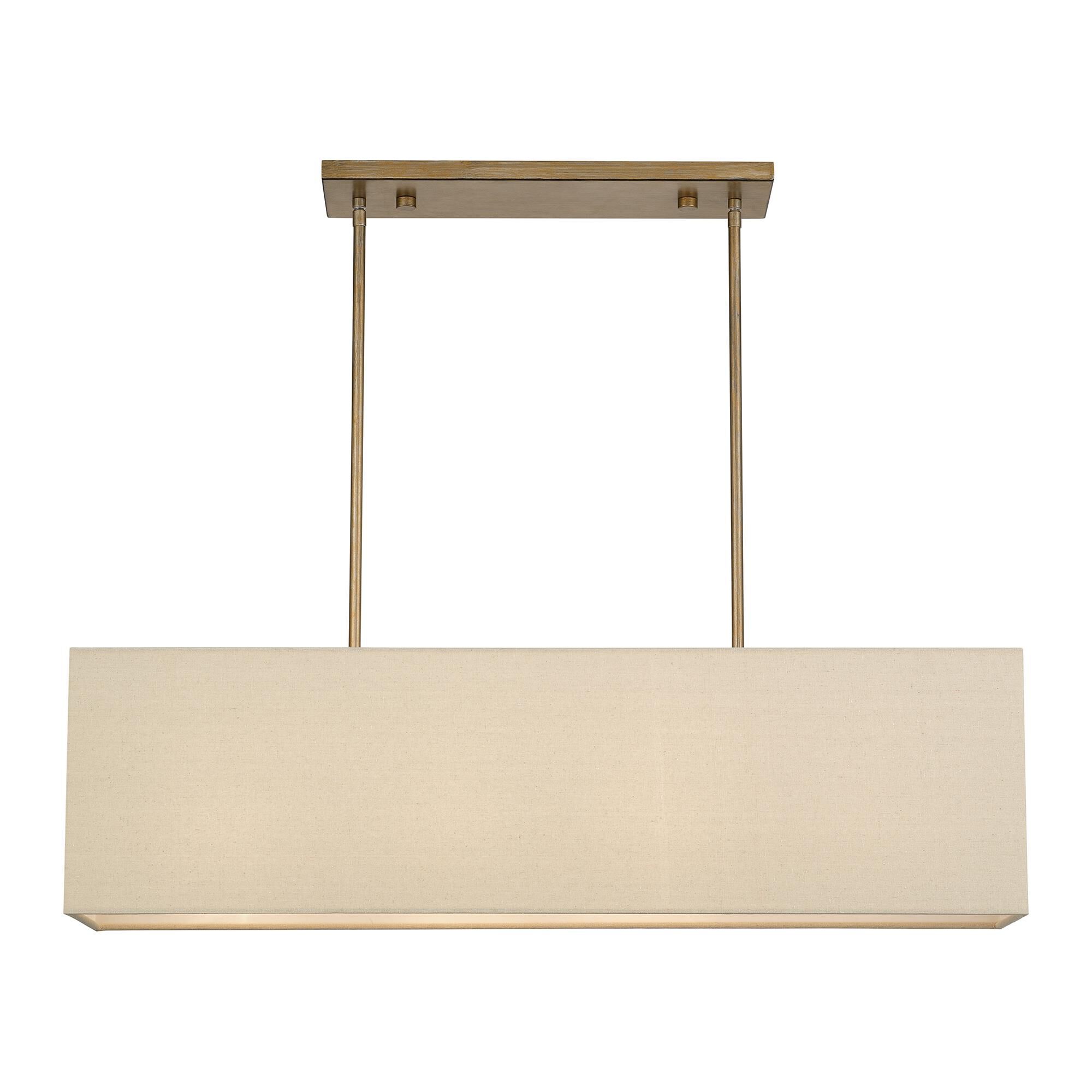 Shown in Antique Gold Leaf finish and Hand Crafted Parchment Color Hardback Fabric with White Color Inside shade