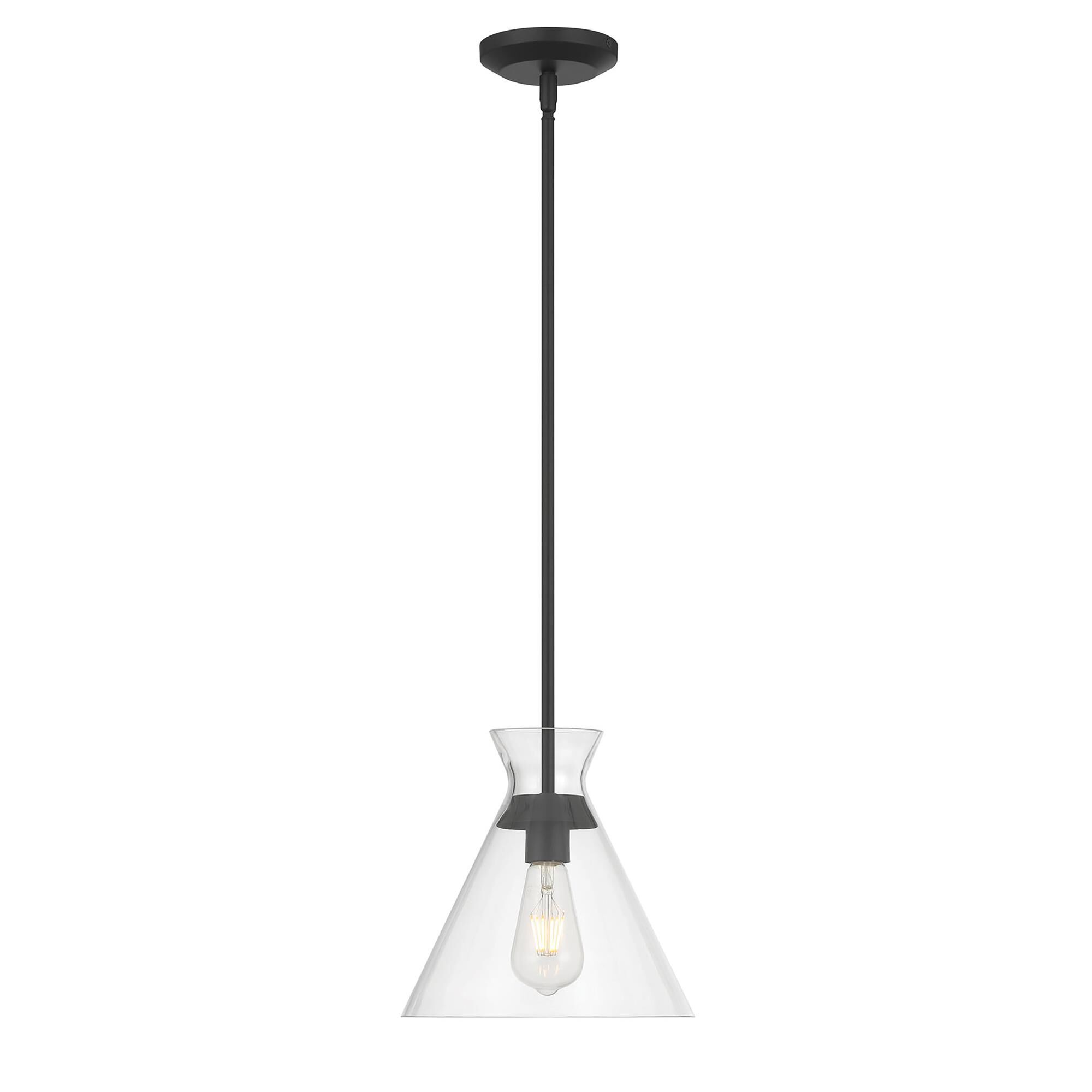 Shown in Matte Black finish and Clear glass