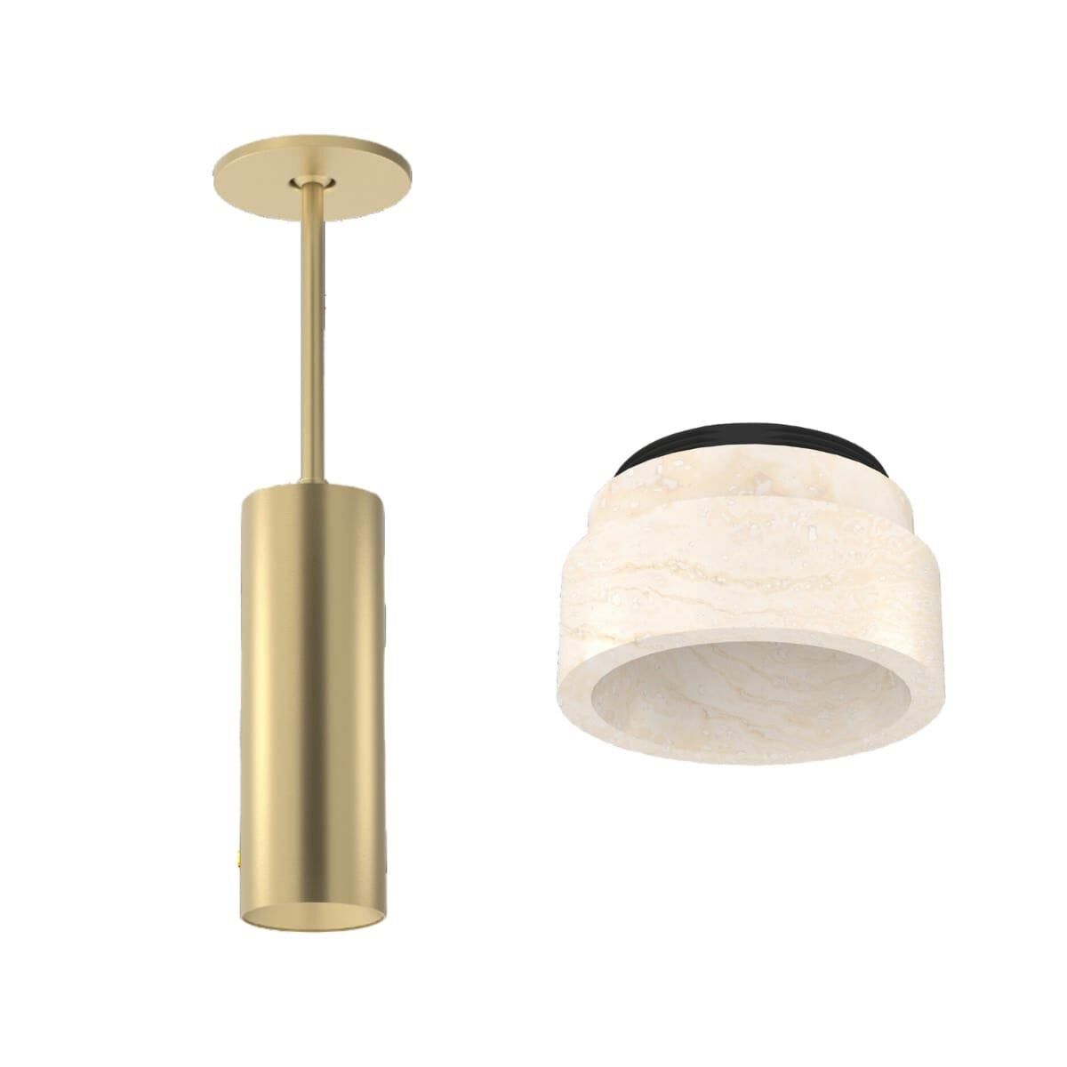 Shown in Patina Brass finish and Natural Stone Alabaster shade