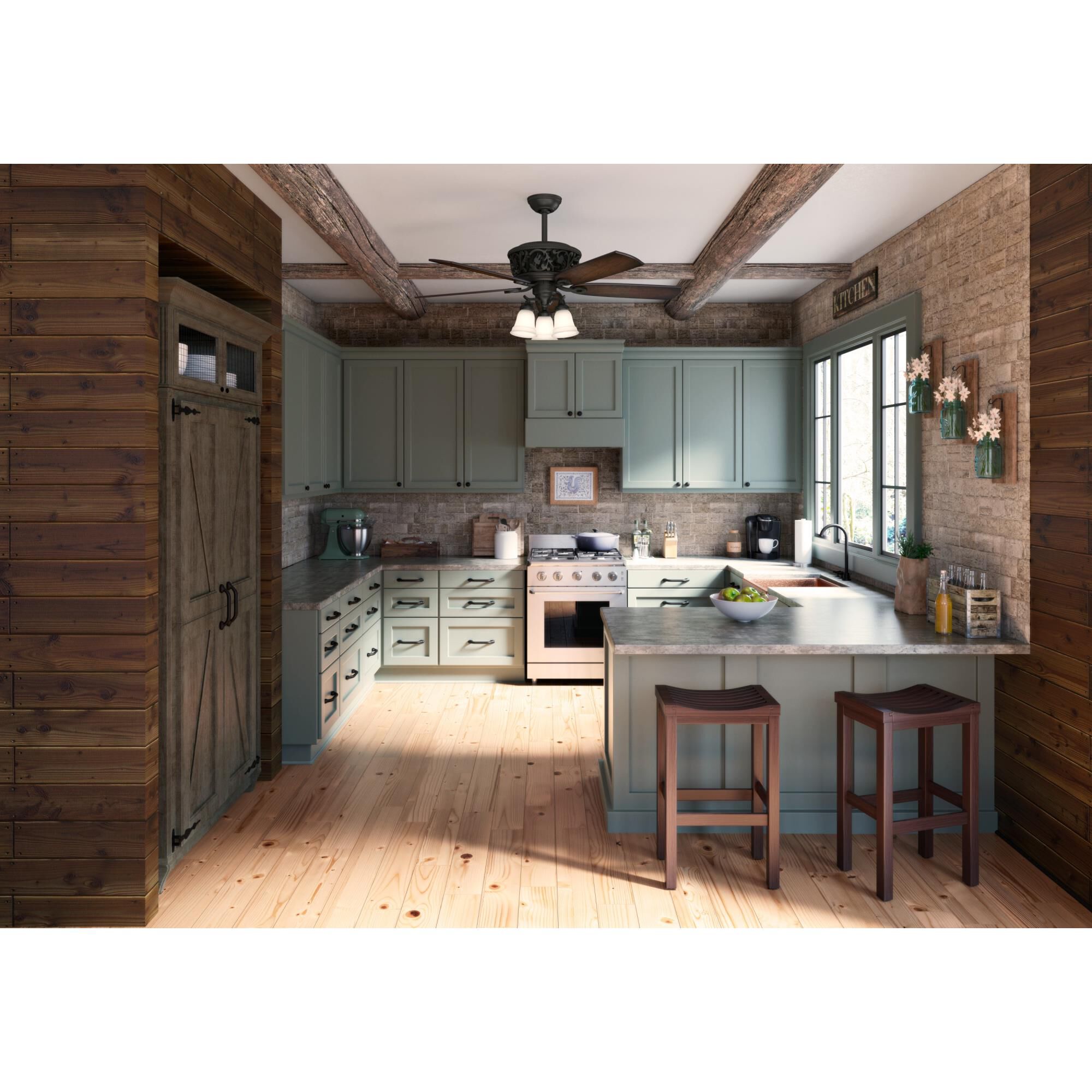 Shown in Brittany Bronze finish and Painted Cased White glass