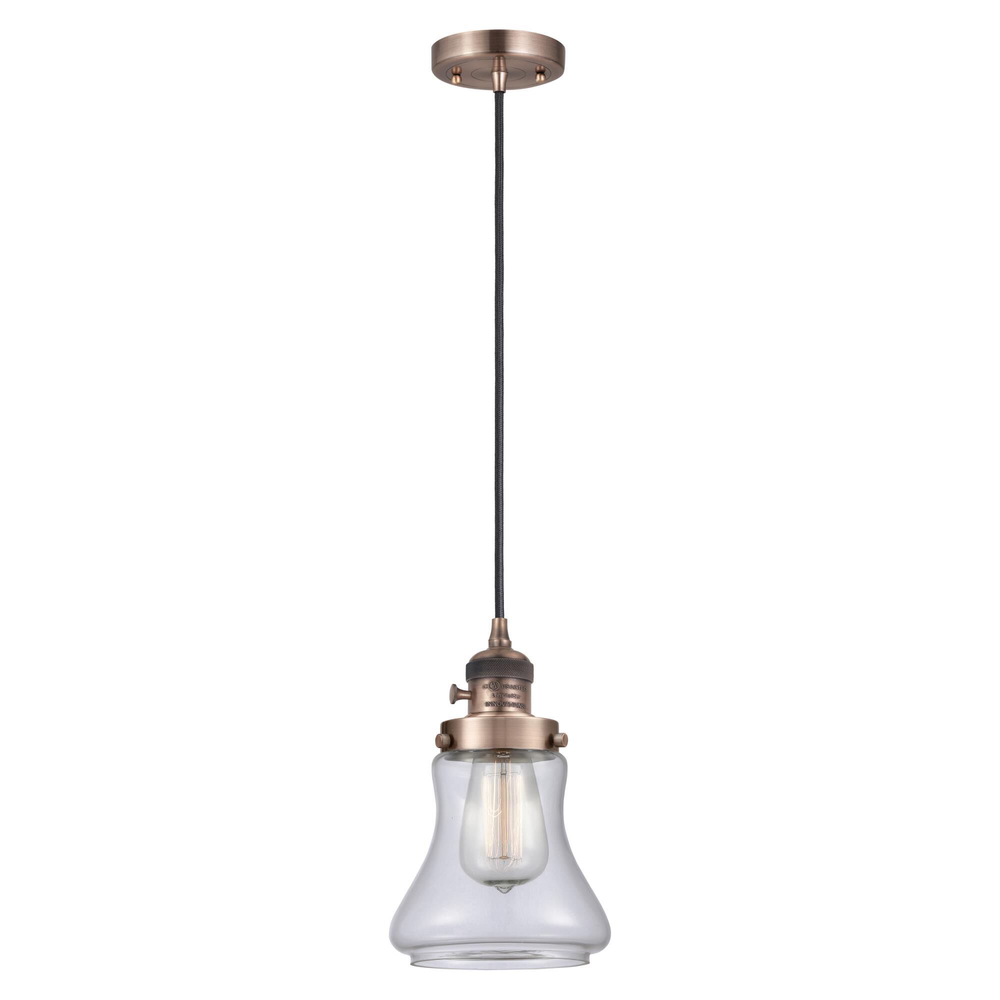 Shown in Antique Copper finish and Clear glass