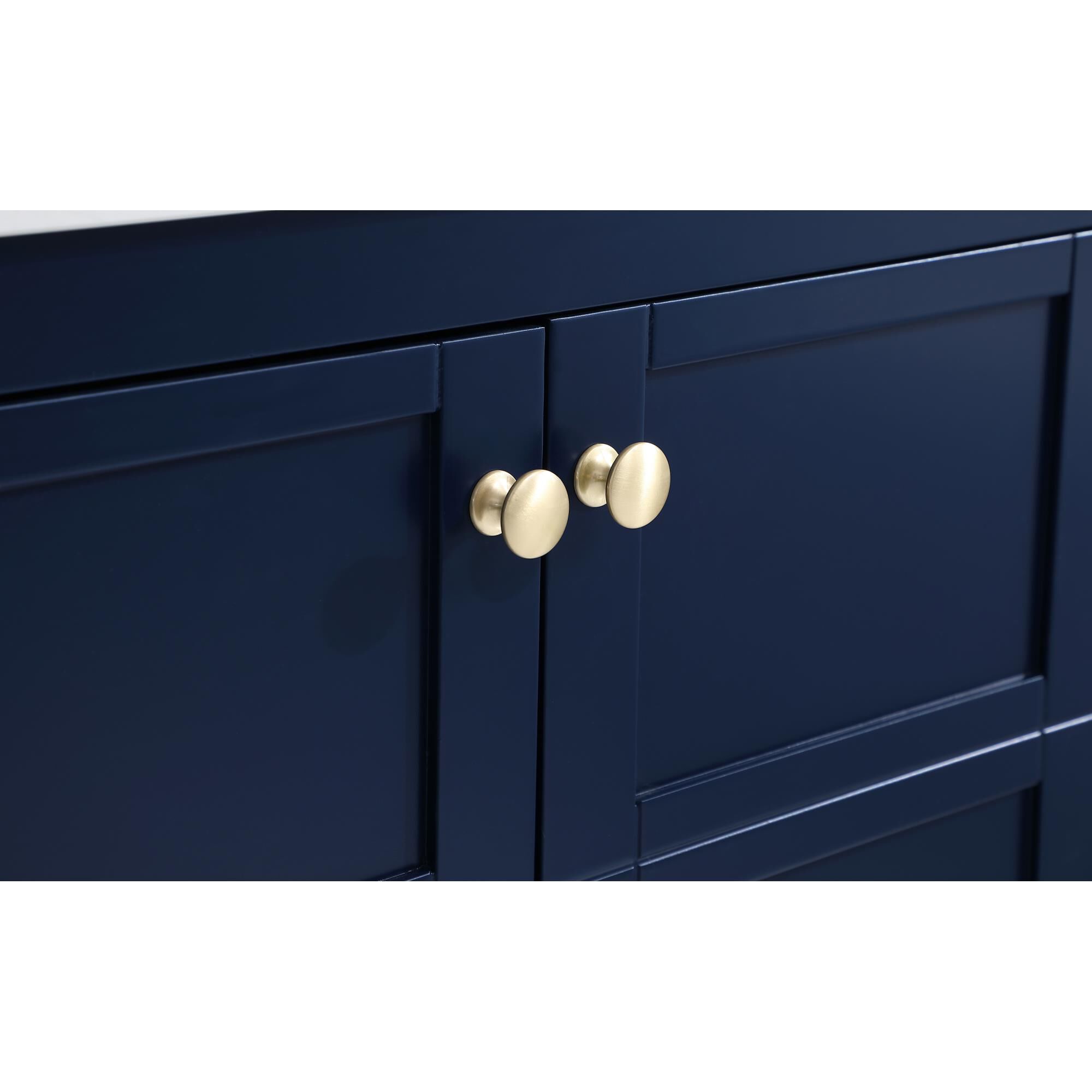 Shown in Blue And Gold With Carrara White Marble finish