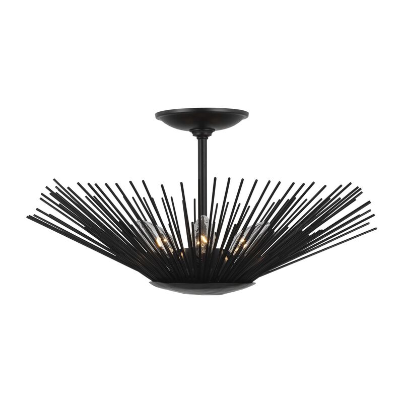 Alexa Hampton Helios 17 Inch 3 Light Semi Flush Mount by Visual Comfort Studio