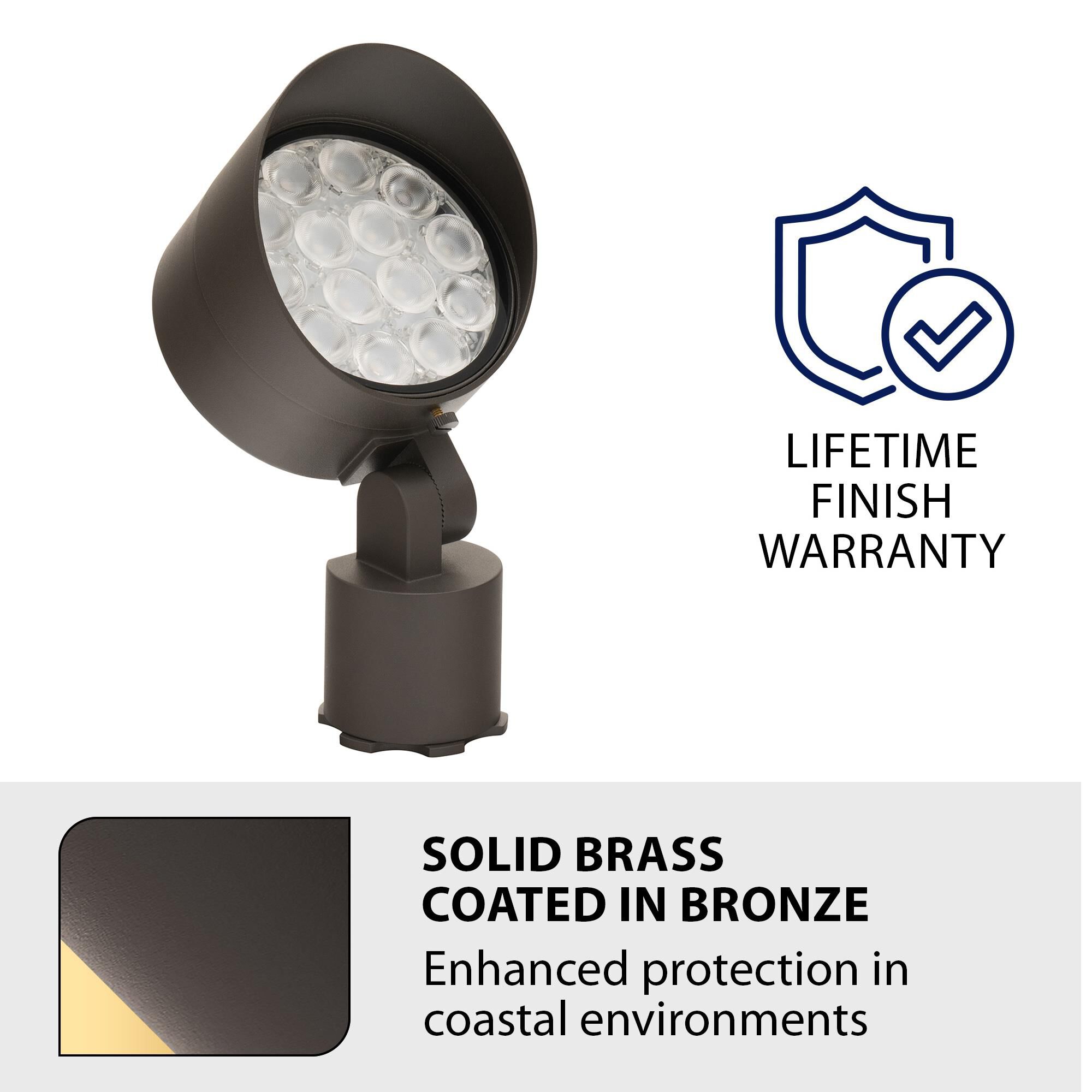 Shown in Solid Brass Coated In Bronze finish