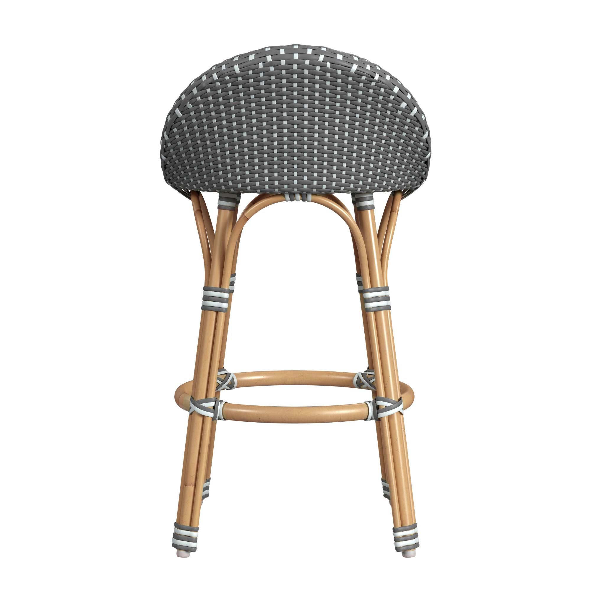 Shown in Gray, White Dot and Natural Rattan Frame finish