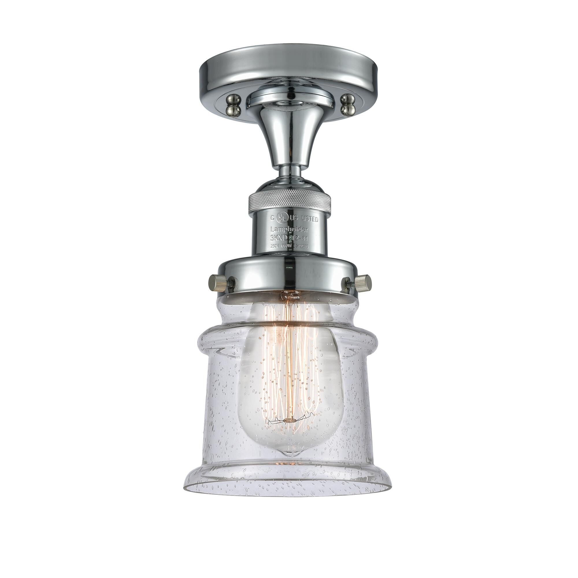 Shown in Polished Chrome finish and Seedy glass