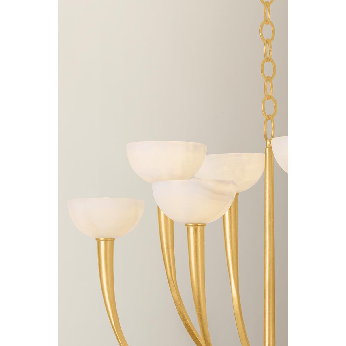 Shown in Vintage Gold Leaf finish and Onyx Natural Stone shade