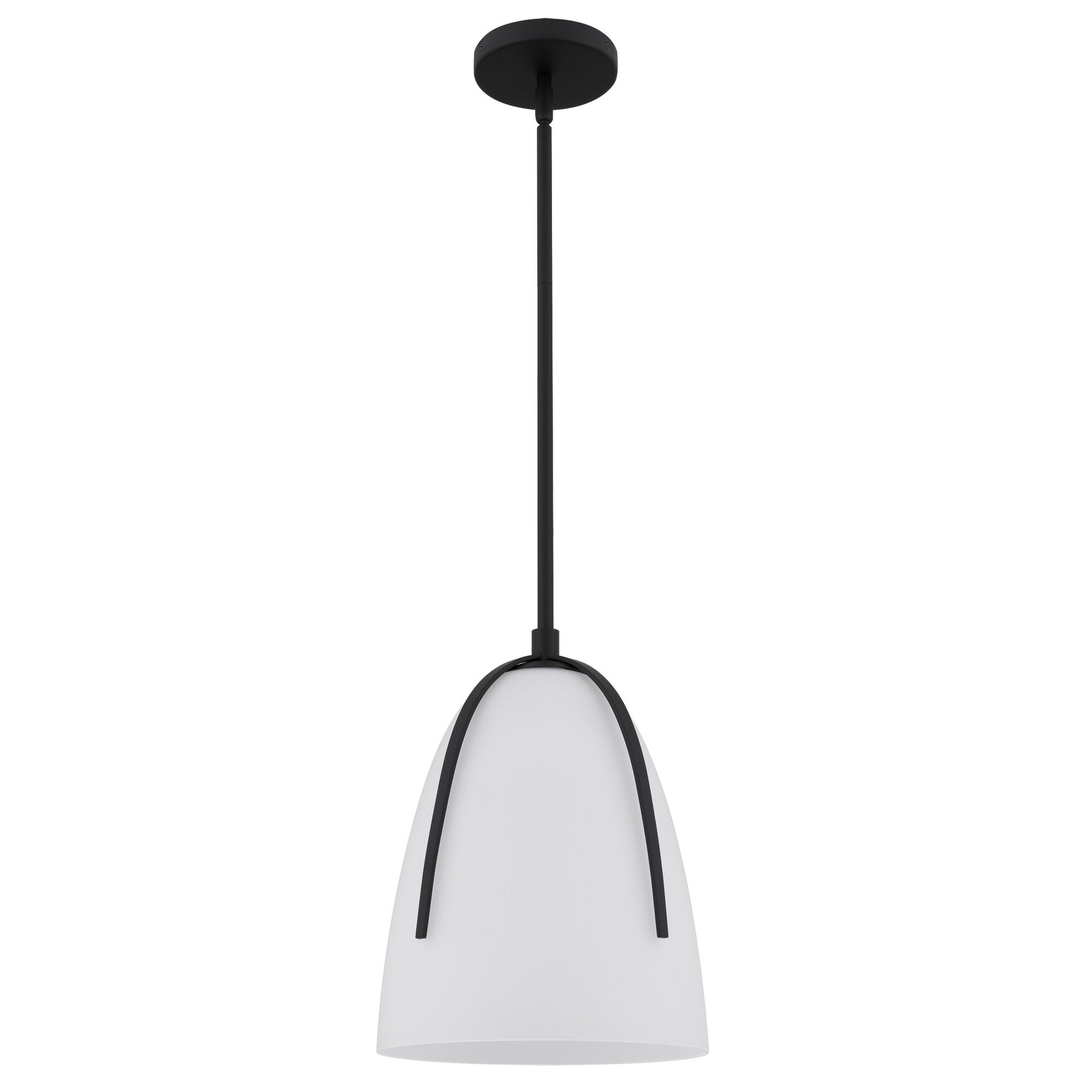 Shown in Matte Black finish and Etched Glass shade