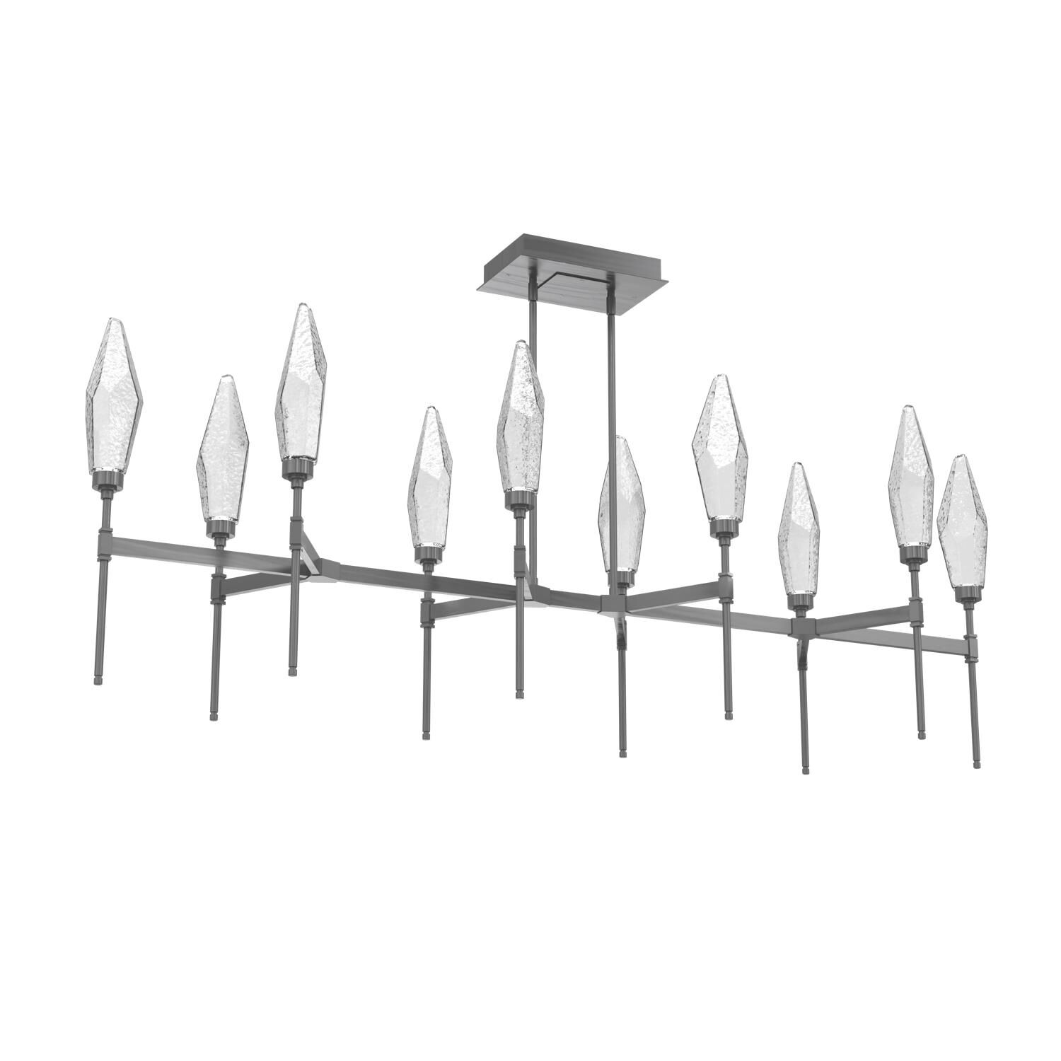 Shown in Graphite finish and Chilled Clear glass