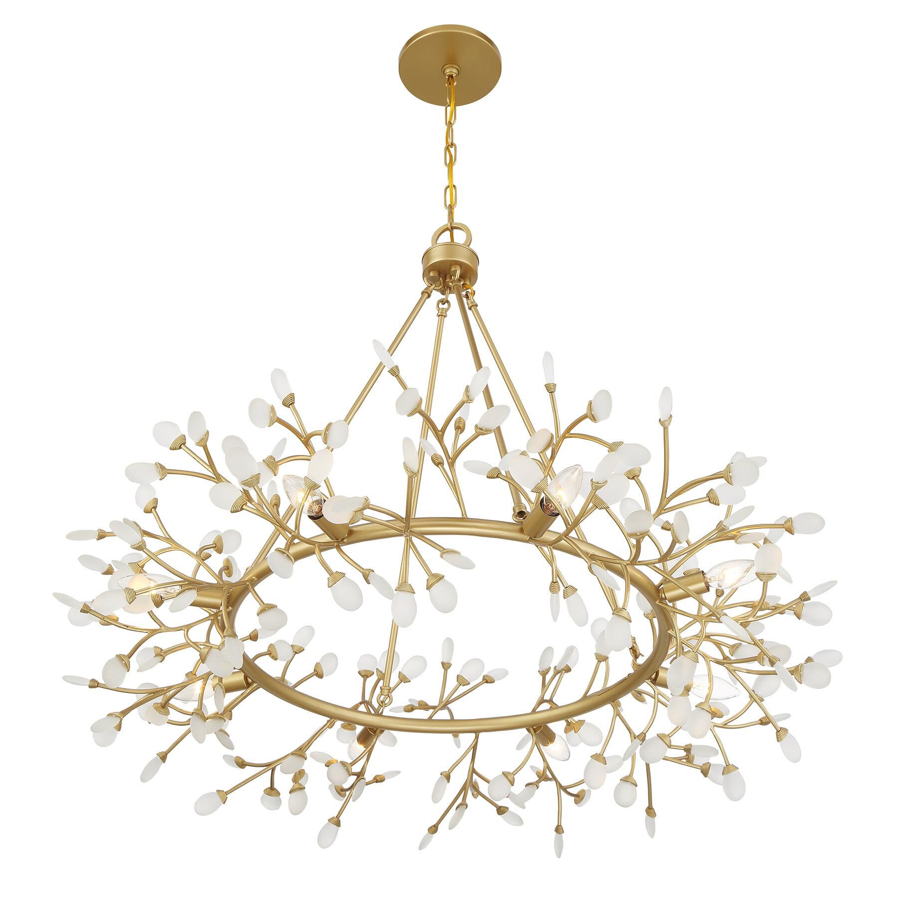 Shown in Spun Gold finish and Frosted Sea glass