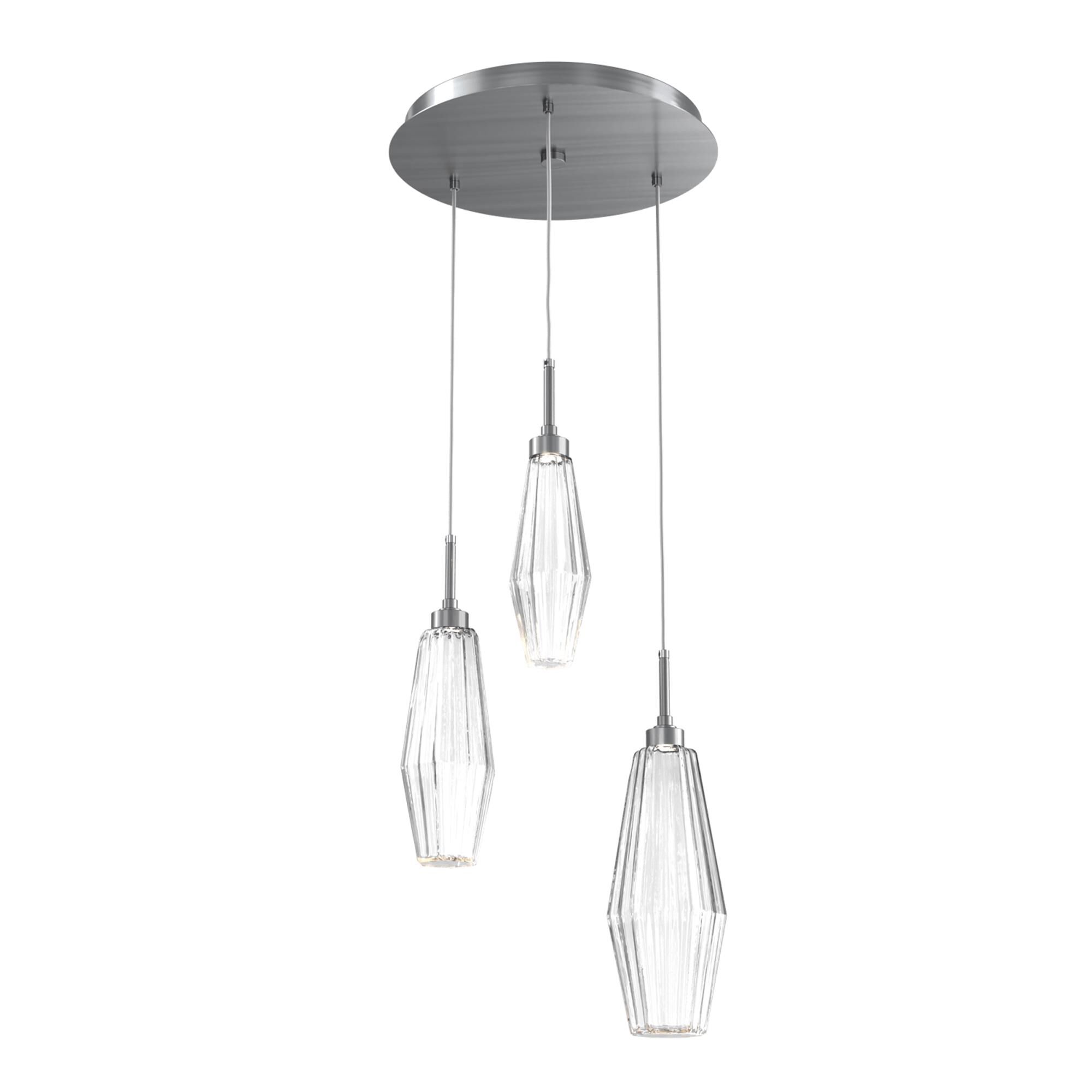 Shown in Graphite finish and Optic Rib Clear glass