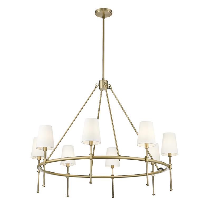 Shown in Vintage Brass finish and White shade