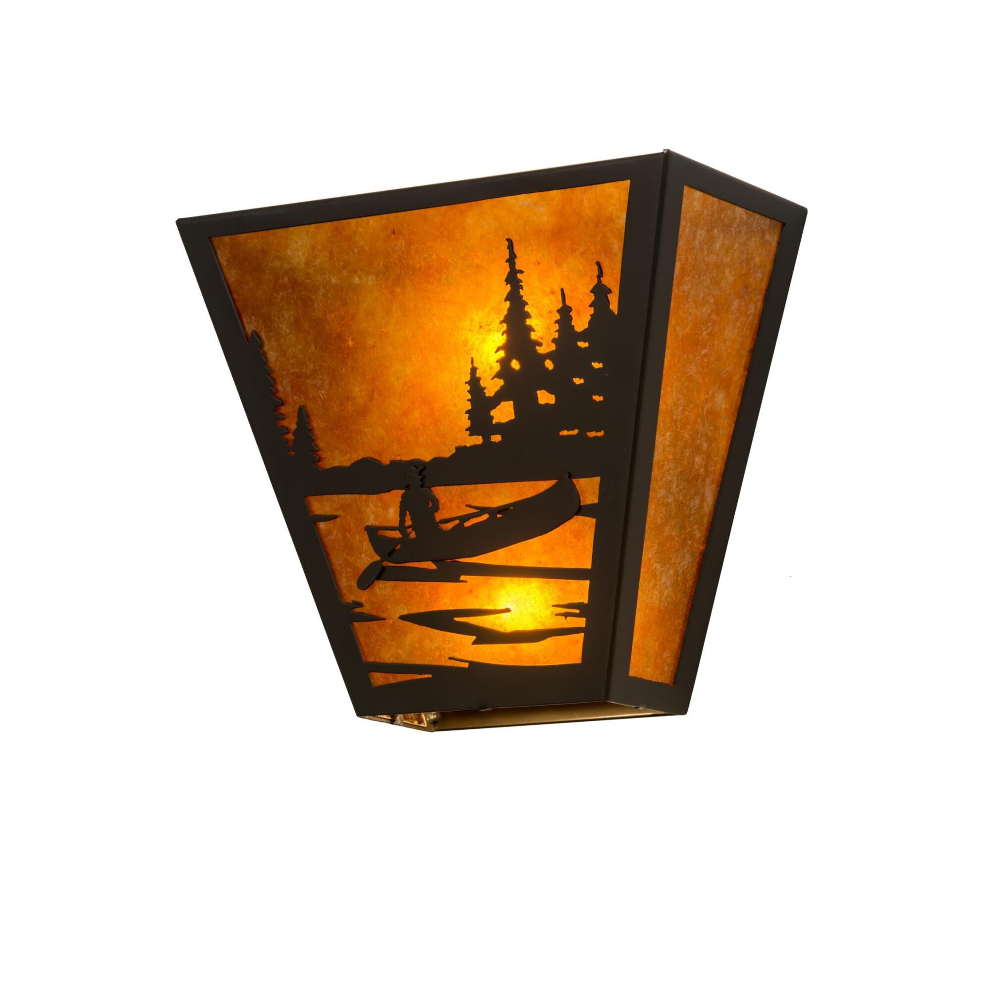 Canoe At Lake 13 Inch Wall Sconce by Meyda Lighting