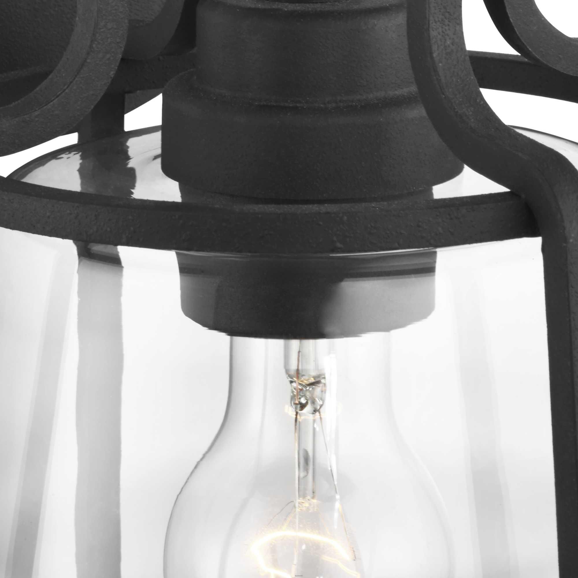 Shown in Textured Black finish and Clear glass