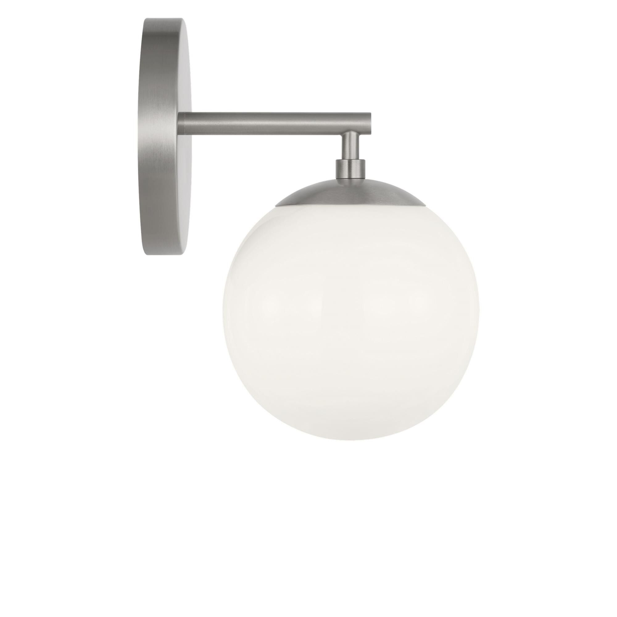 Shown in Brushed Nickel finish and Clear White glass