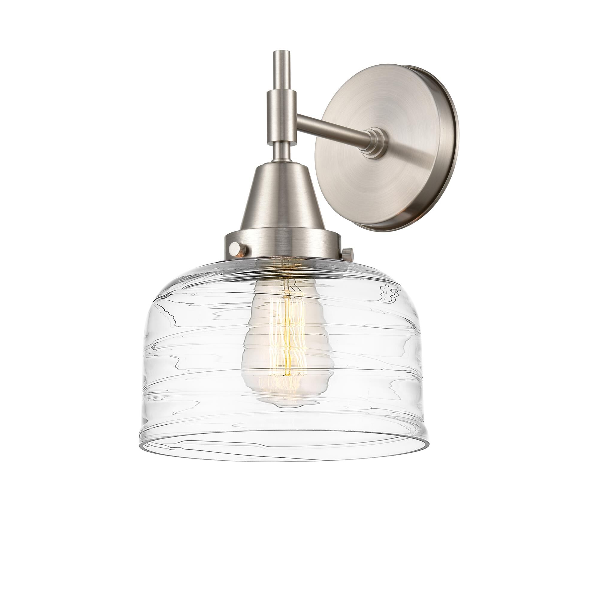 Shown in Satin Nickel finish and Clear glass