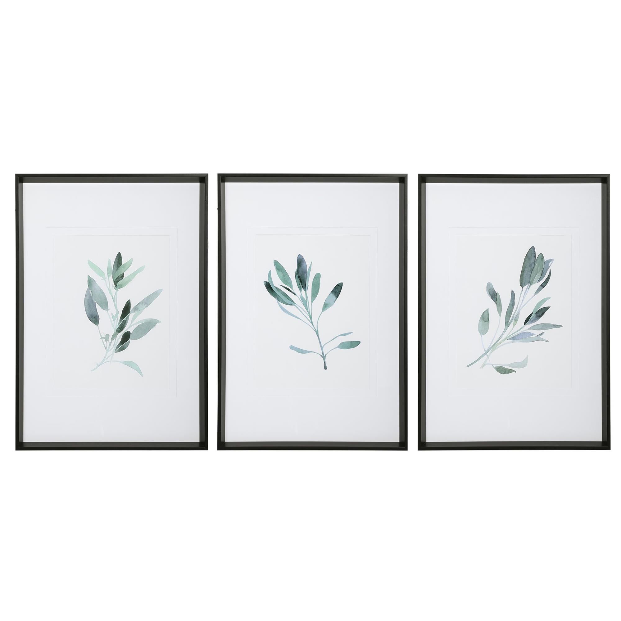 Shown in Change Frame To Black, Watercolor Style, Green, Teal, Botanical, Polished Silver Frame With Double W finish