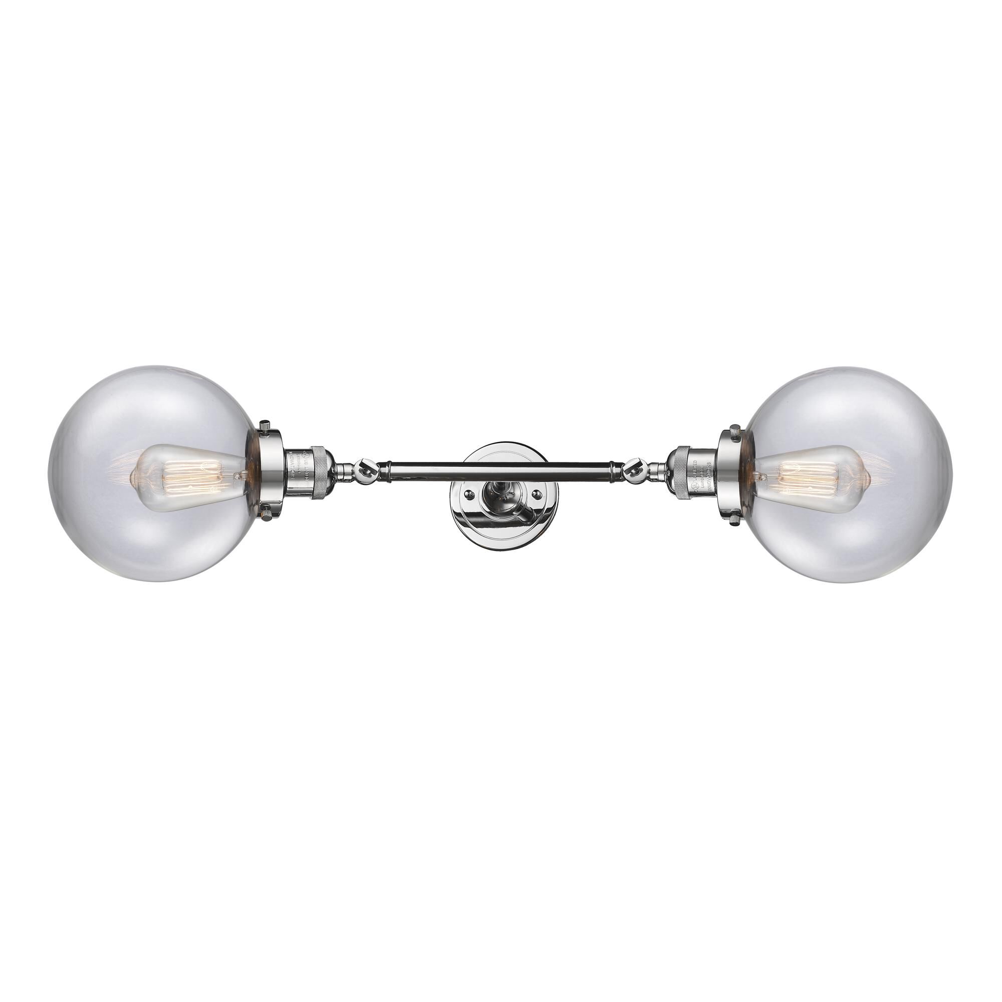 Shown in Polished Chrome finish and Clear glass