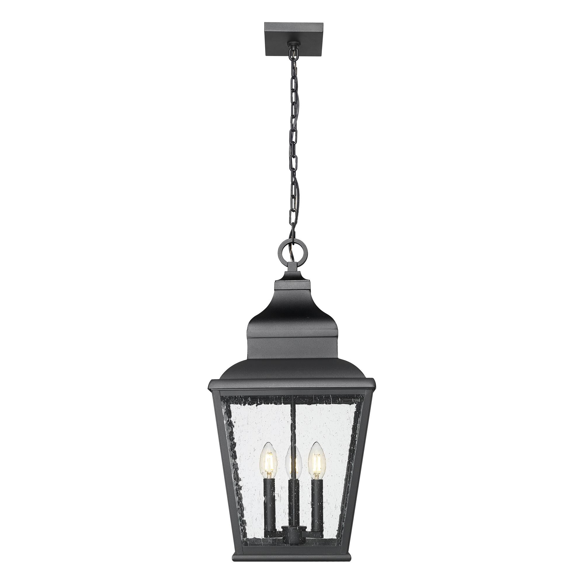 Shown in Sand Black finish and Clear Seedy glass