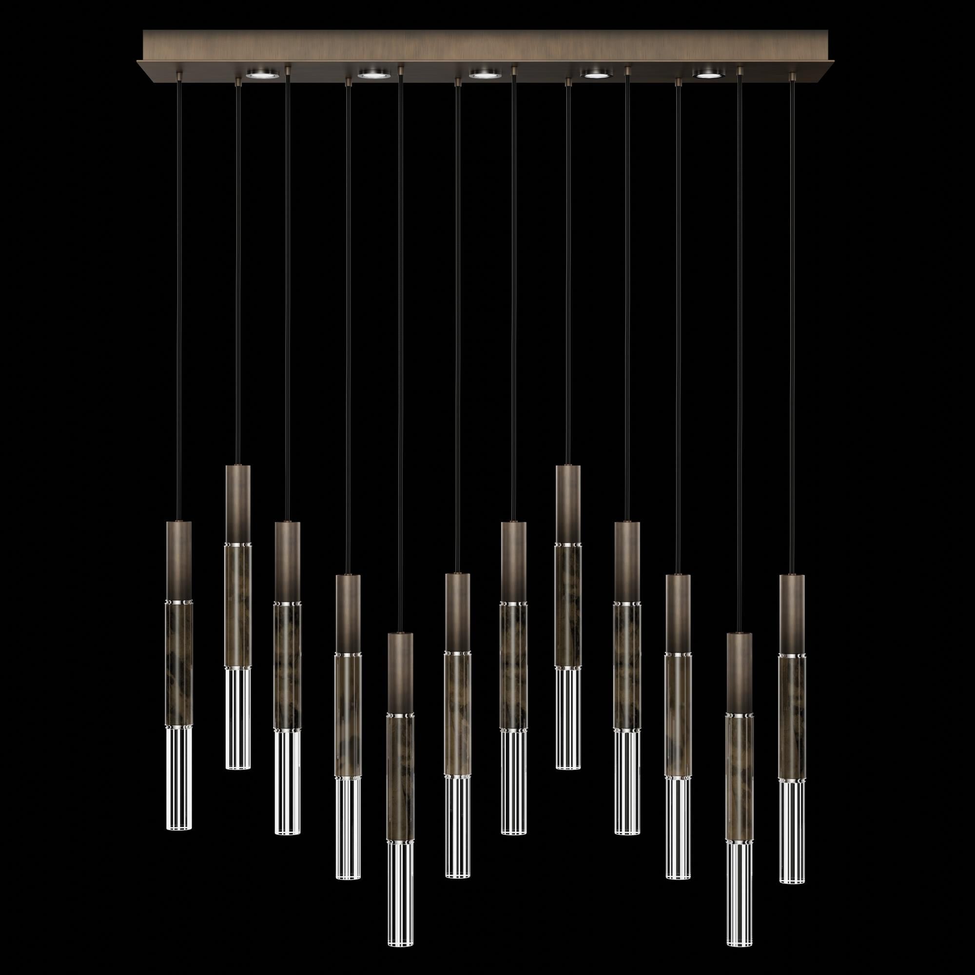 Shown in Bronze finish and True crystal and False glass