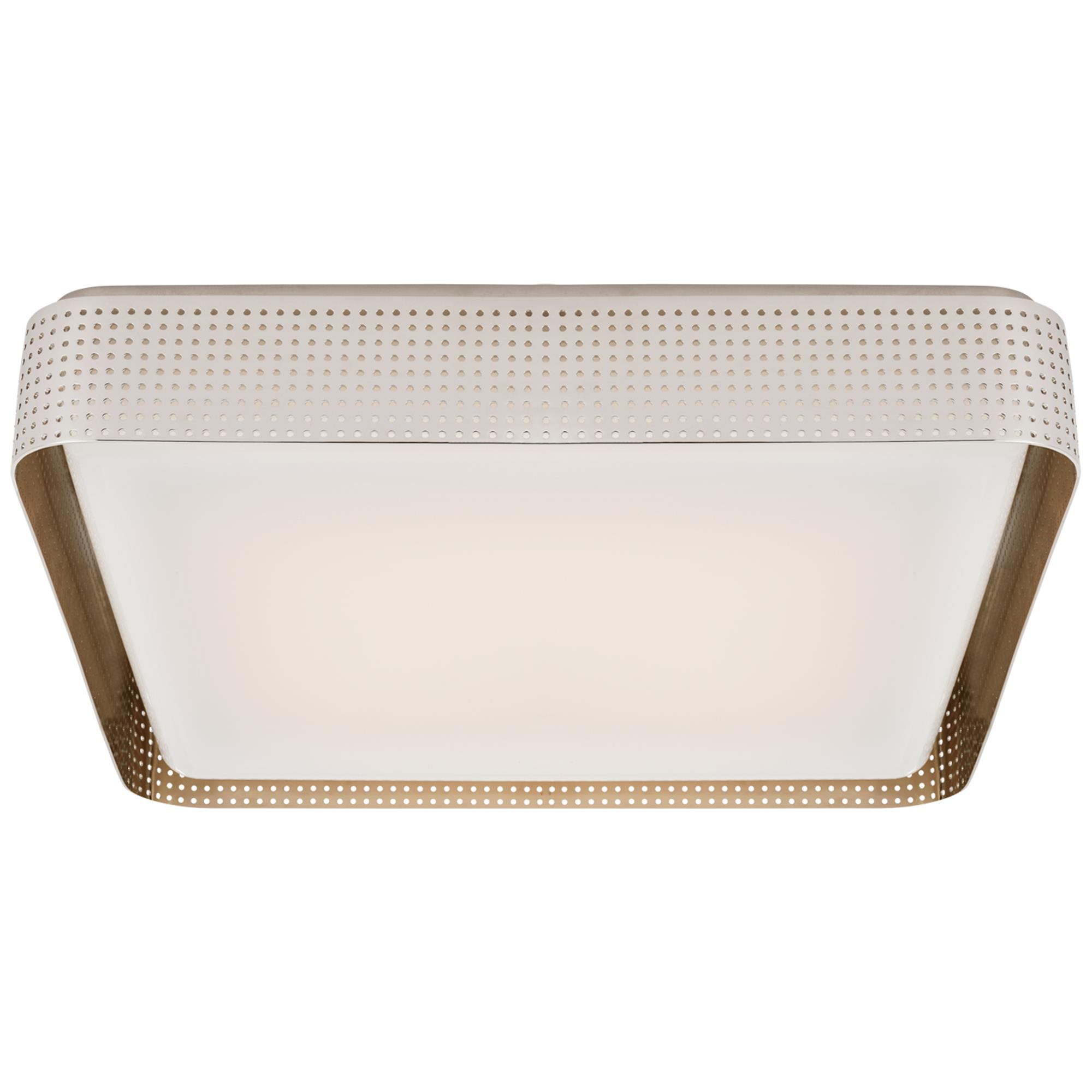 Shown in Polished Nickel finish and White glass