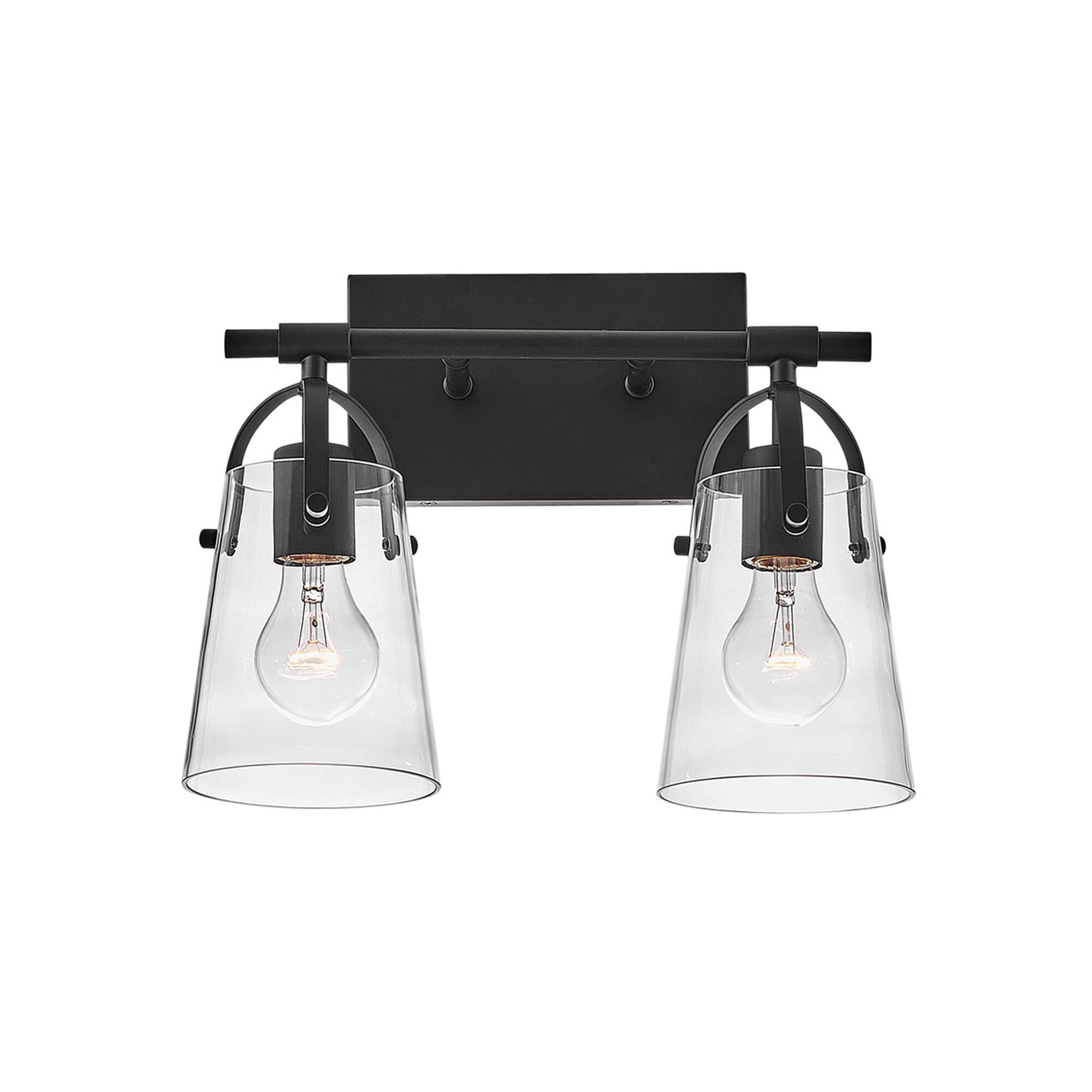 Shown in Black finish and Clear glass