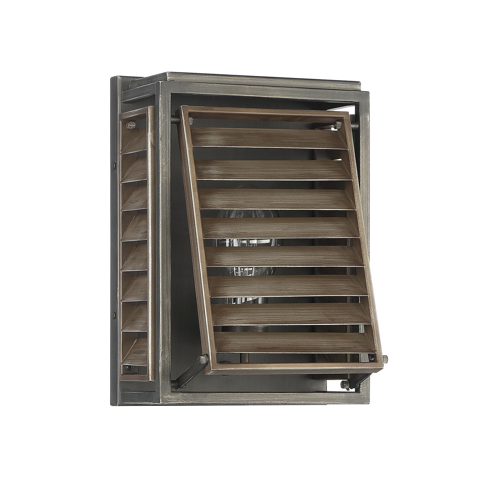 Shown in Aged Driftwood finish and Clear glass