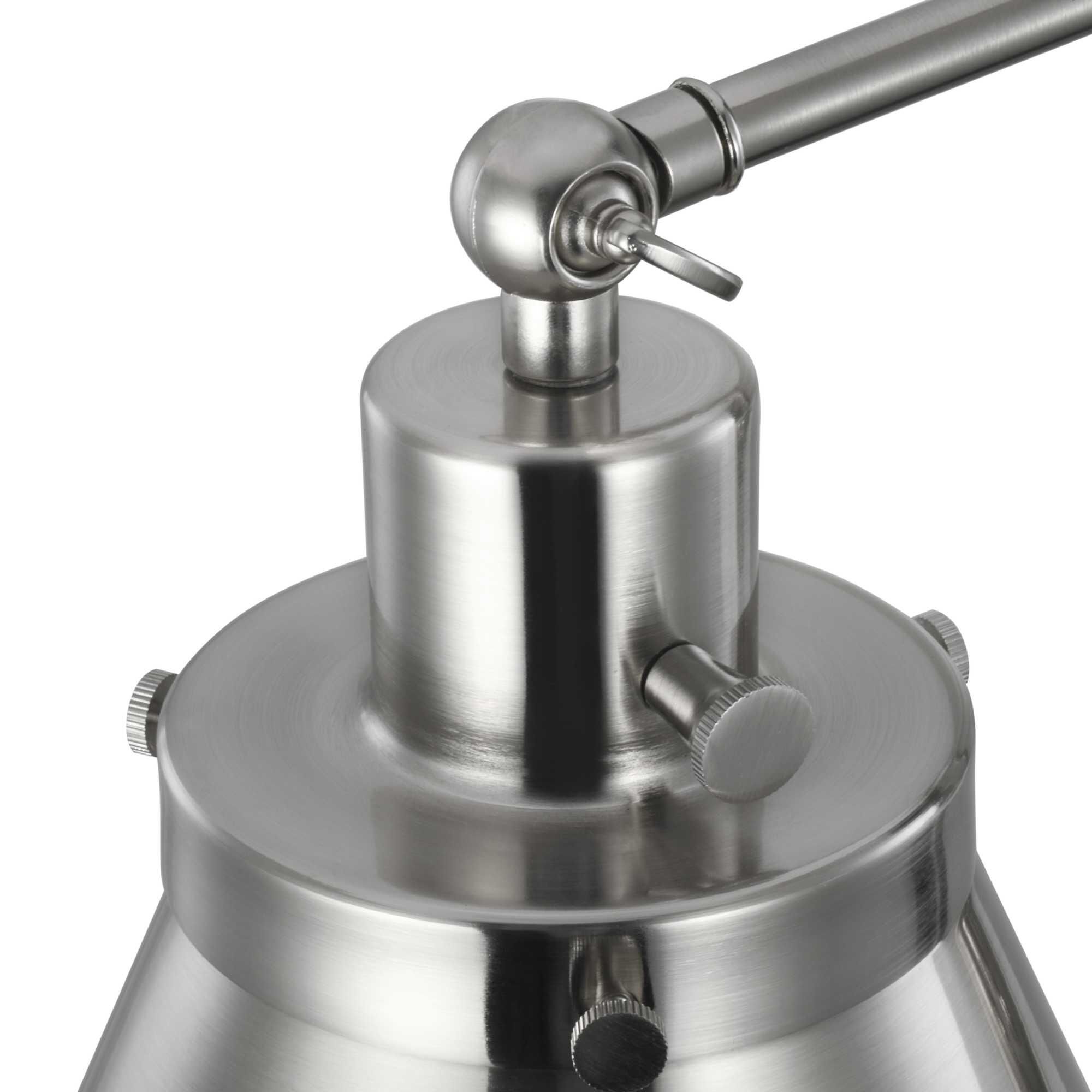 Shown in Brushed Nickel finish and Brushed Nickel glass