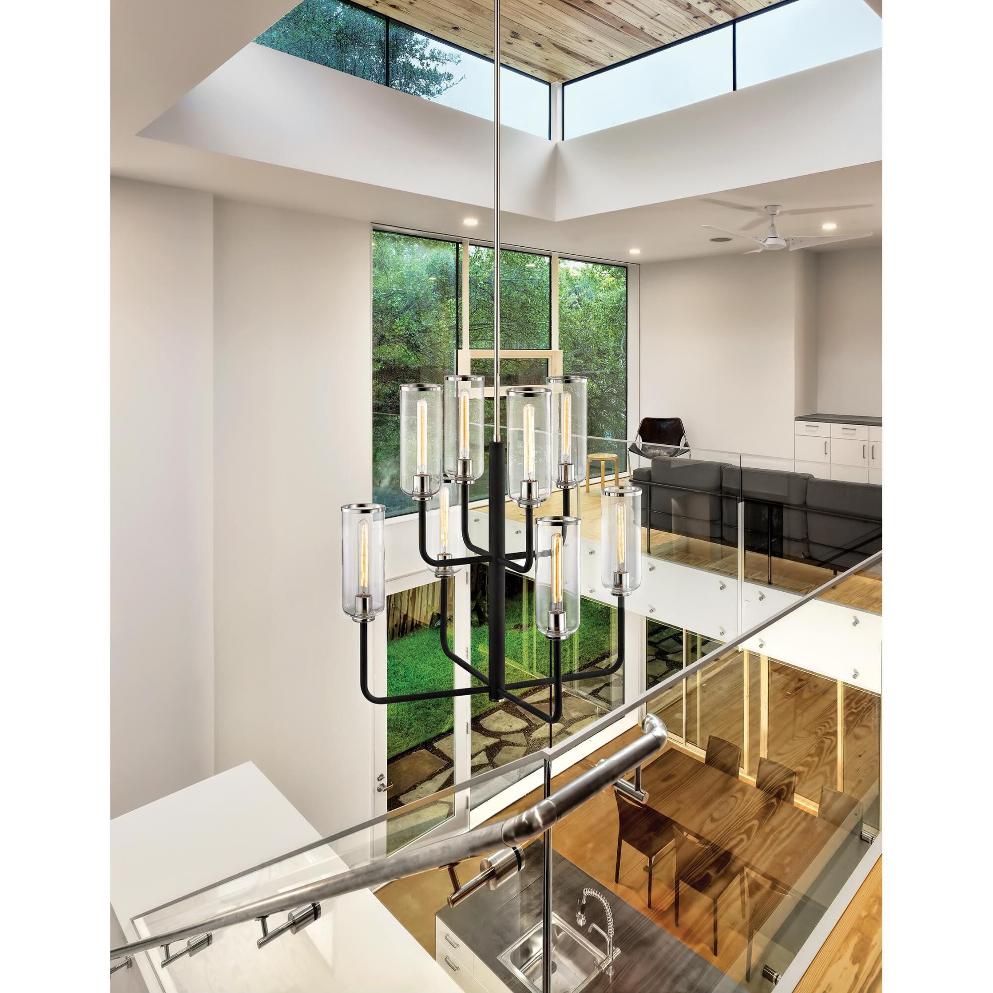 Shown in Carbide Black finish and Clear glass and Polished Nickel accent