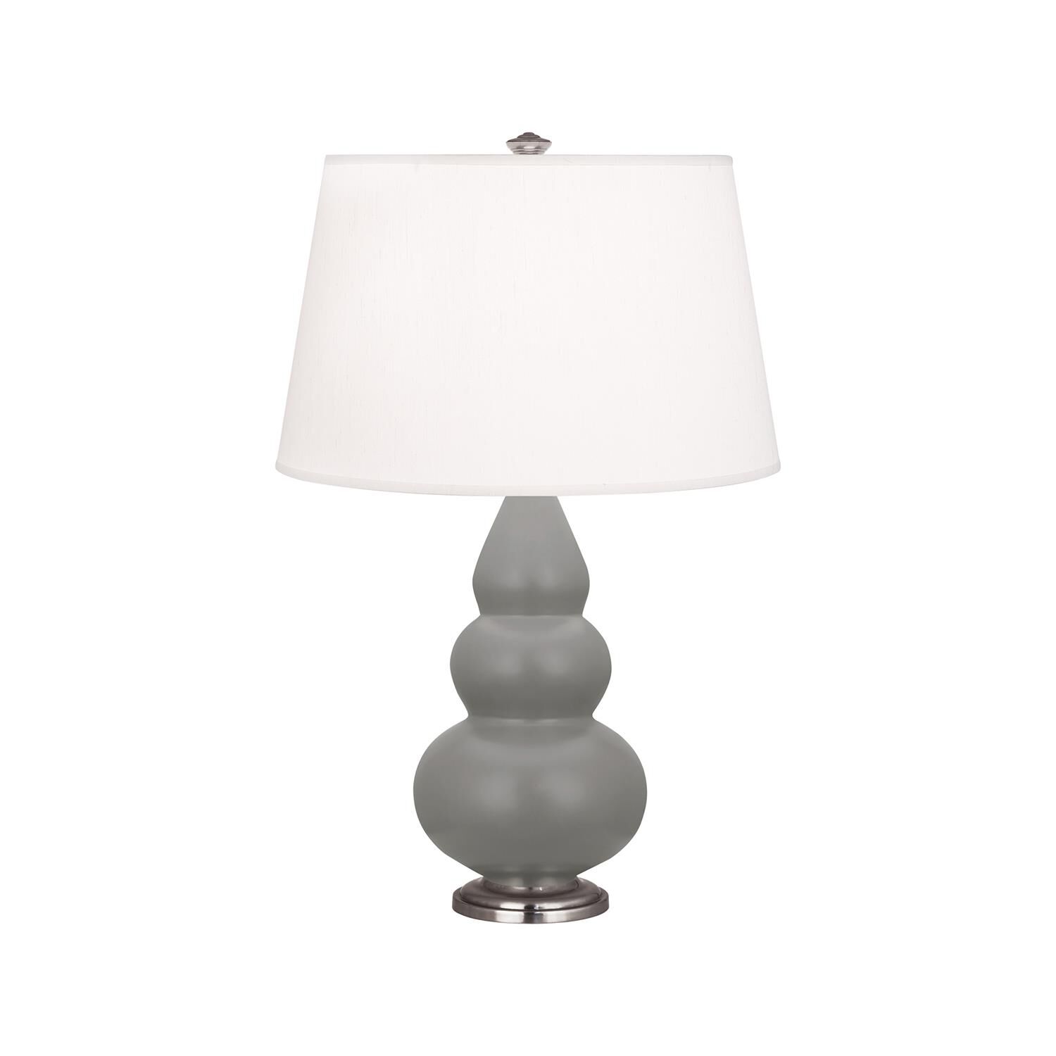 Shown in Matte Smoky Taupe finish and Pearl shade and Antique Silver accent