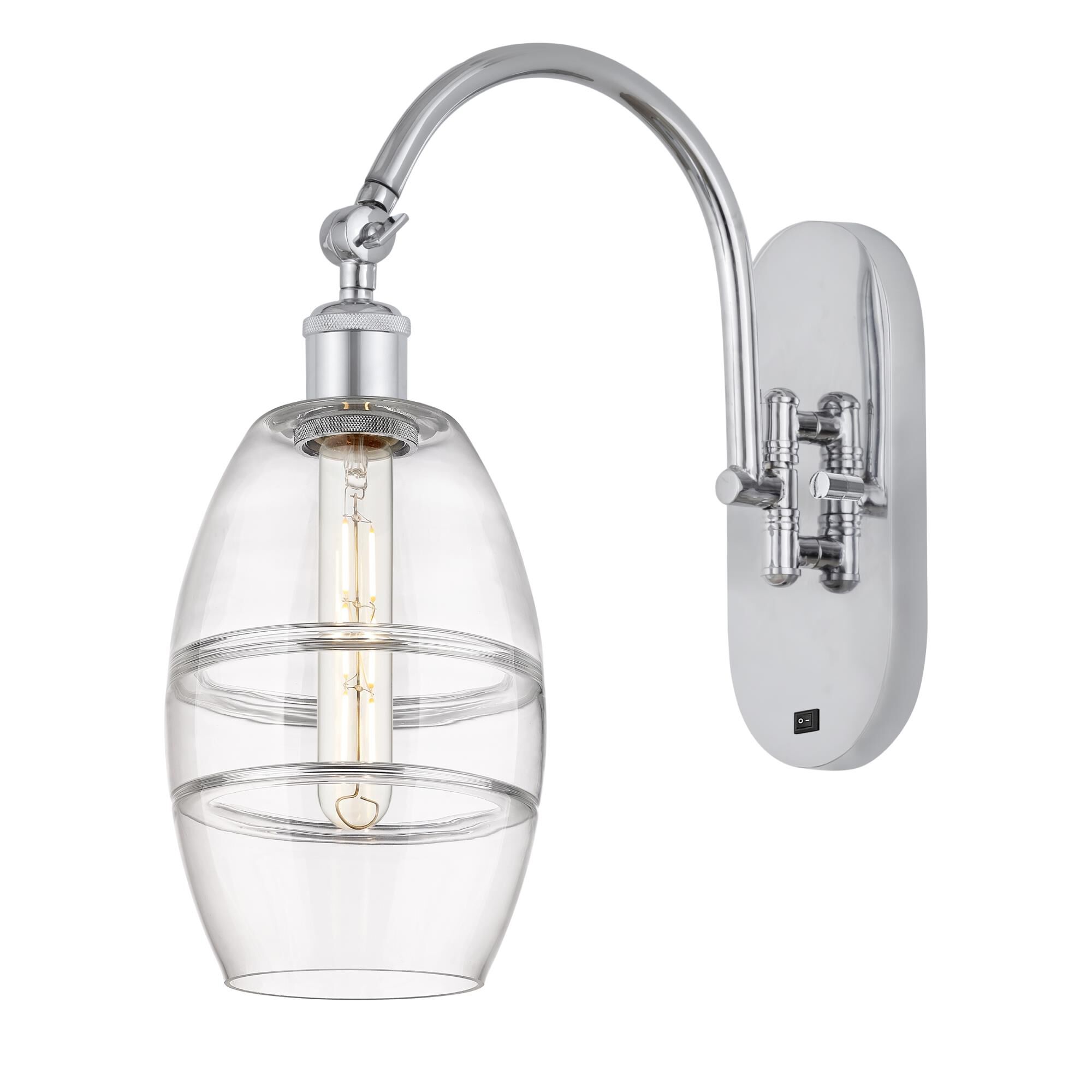 Shown in Polished Chrome finish and Clear glass