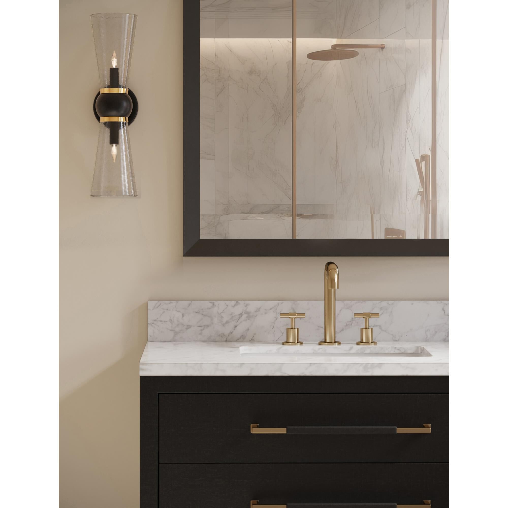 Shown in Oil Rubbed Bronze, Clear, Polished Brass finish