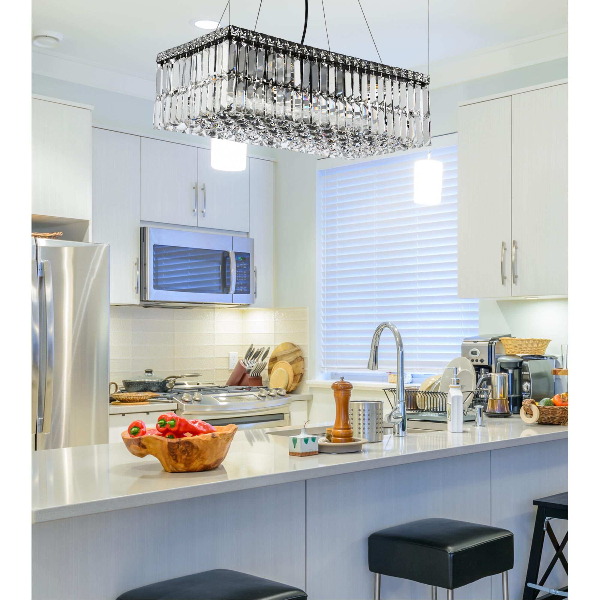 Maxime 24 Inch 6 Light Linear Suspension Light by Elegant Lighting