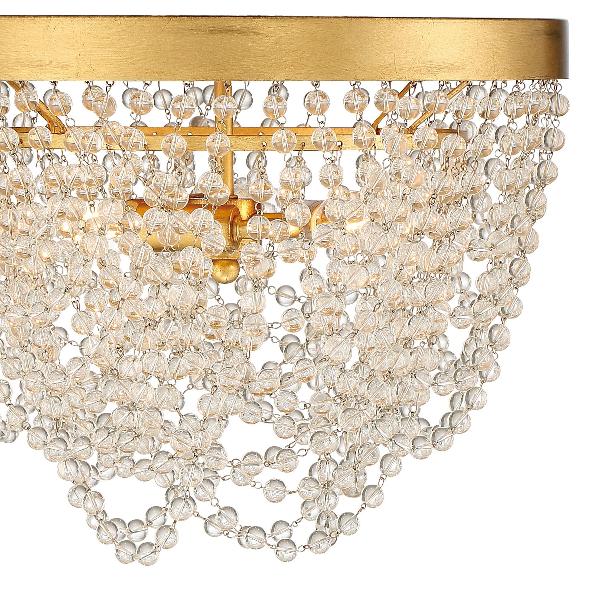 Shown in Antique Gold finish and Clear Glass Beads crystal