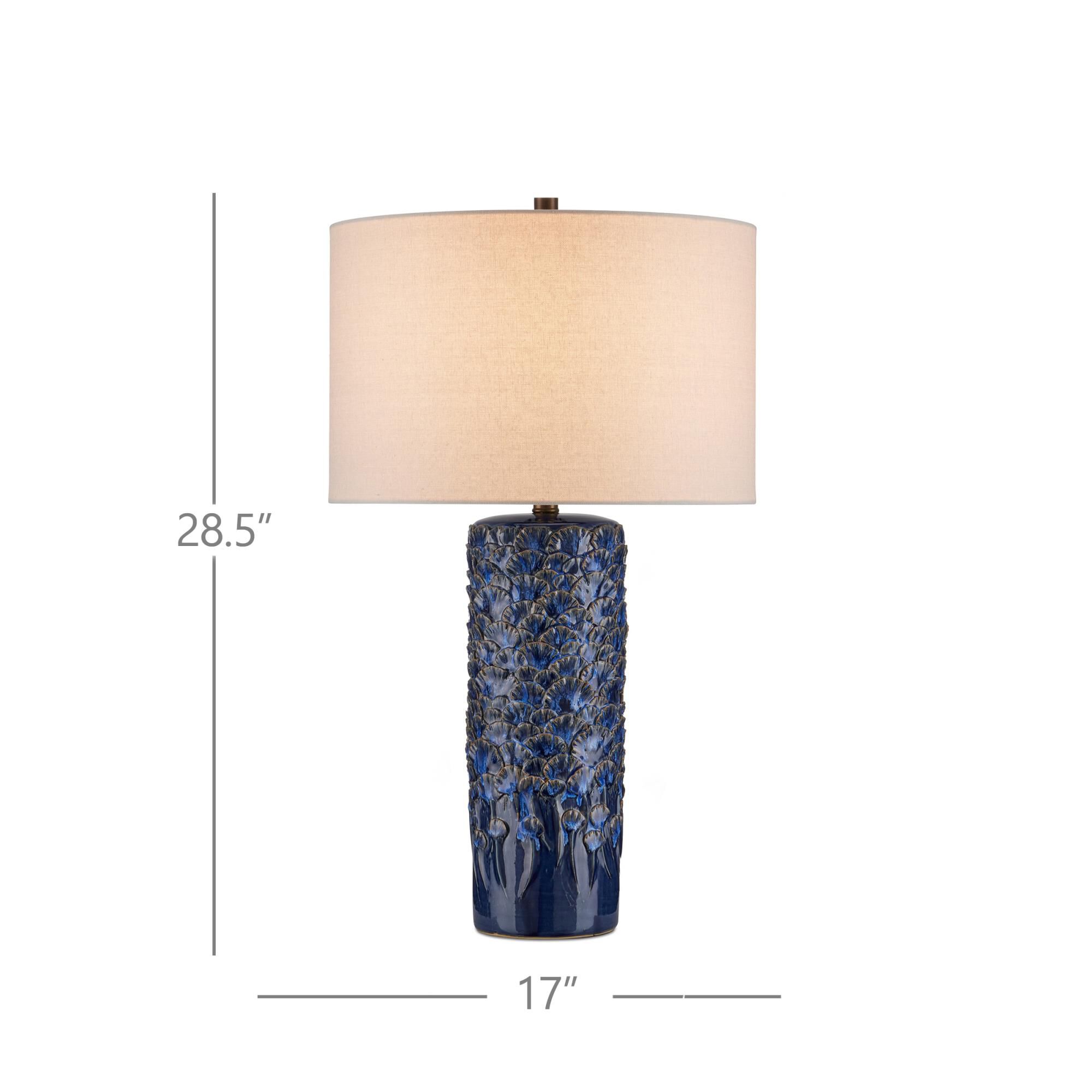 Shown in Dark Blue Reactive finish and Off-White Linen shade