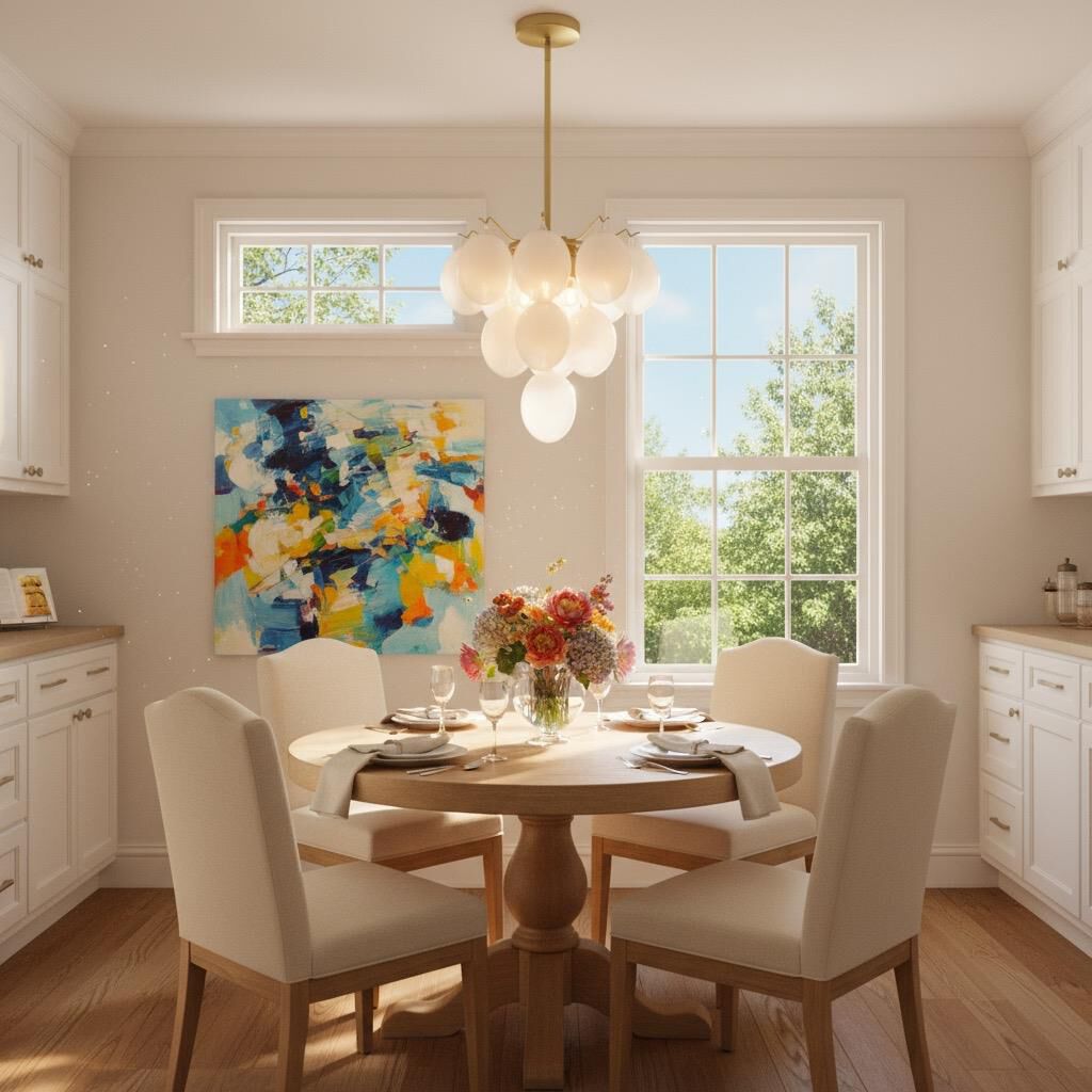 Shown in Brass finish and Milky White glass